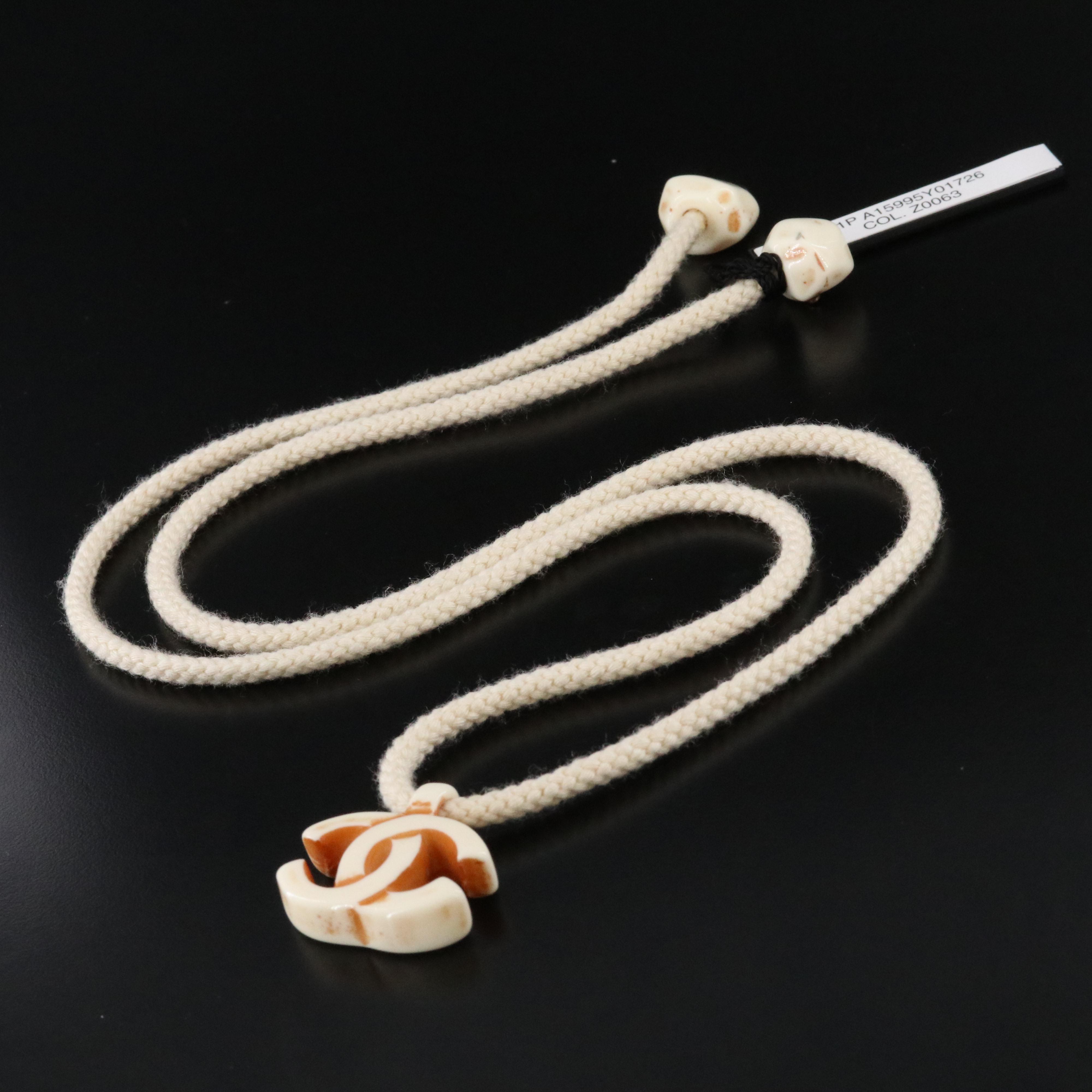 Chanel CC Pendant Cord Necklace 2001