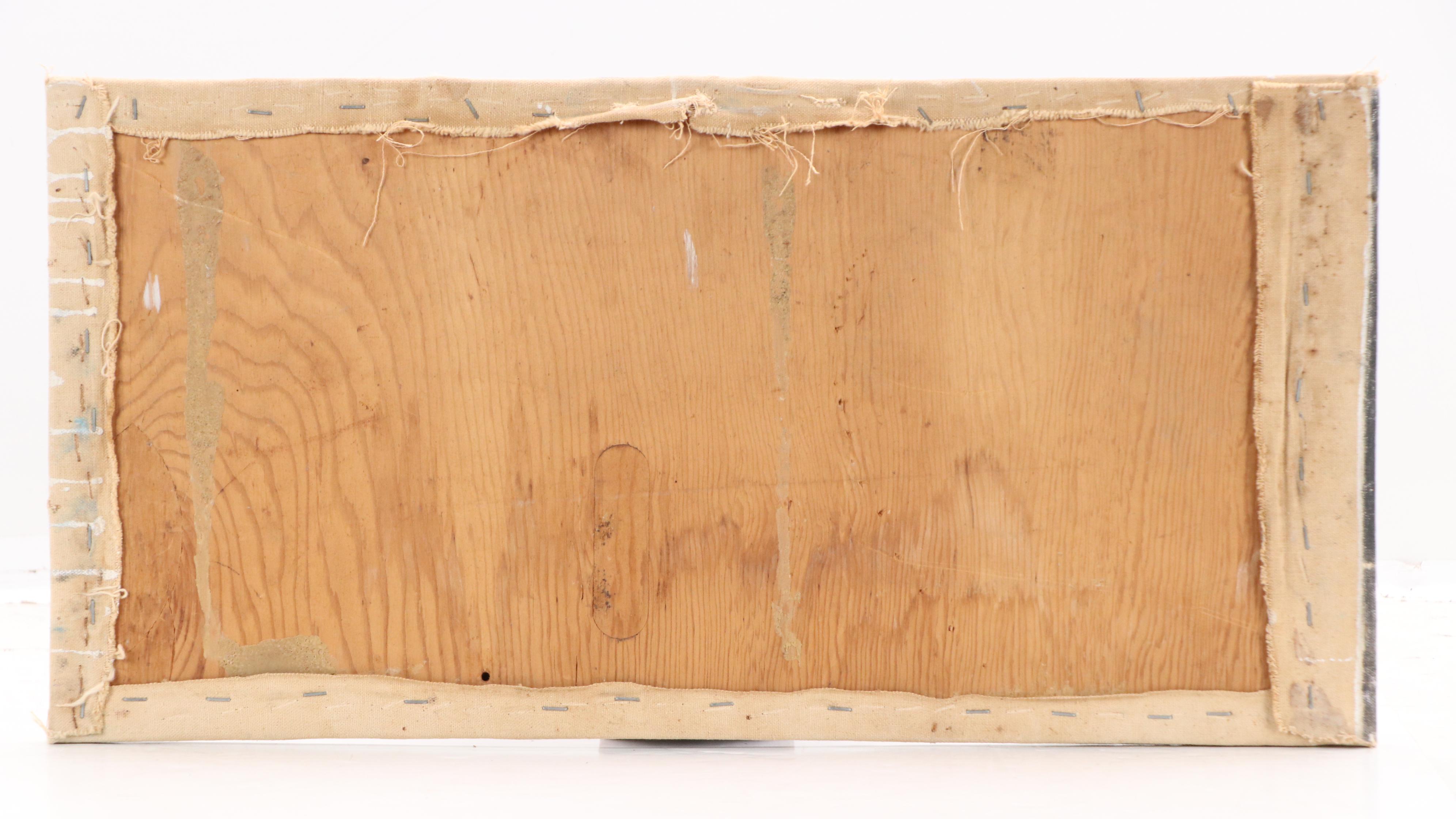 Oil Pastel on Canvas Board Still Life with Food and Chairs