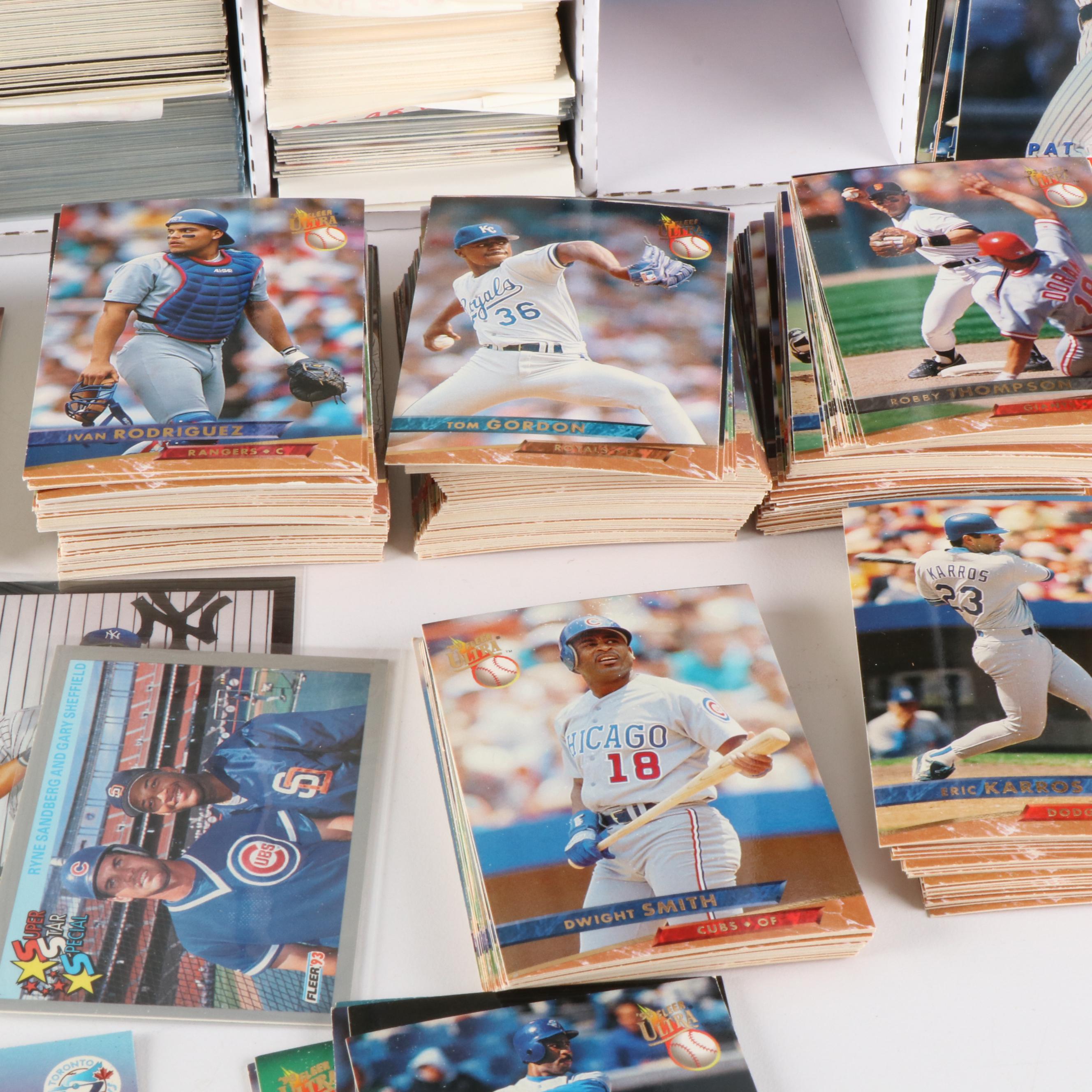 Four Boxes of Mint Condition Fleer Baseball Cards, 1981 to 1995