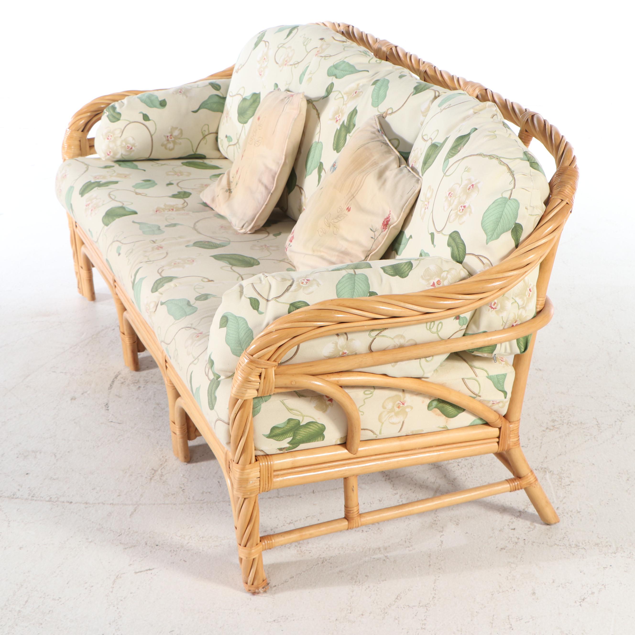 Rattan Patio Sofa and Coffee Table