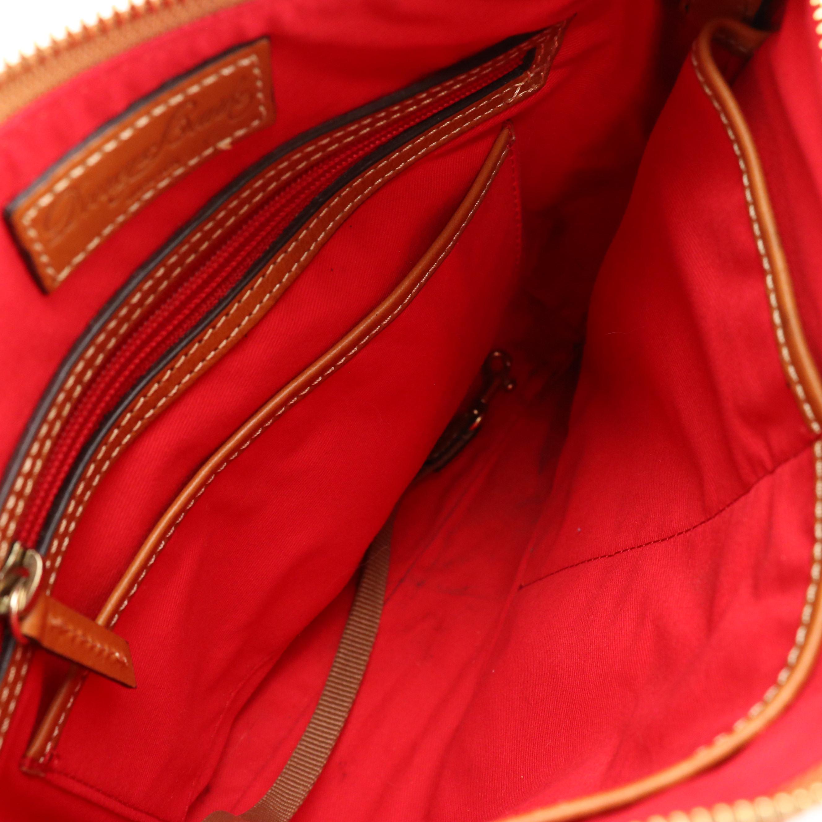 Dooney & Bourke Kimberly Convertible Bag in Orange Pebble Grained Leather