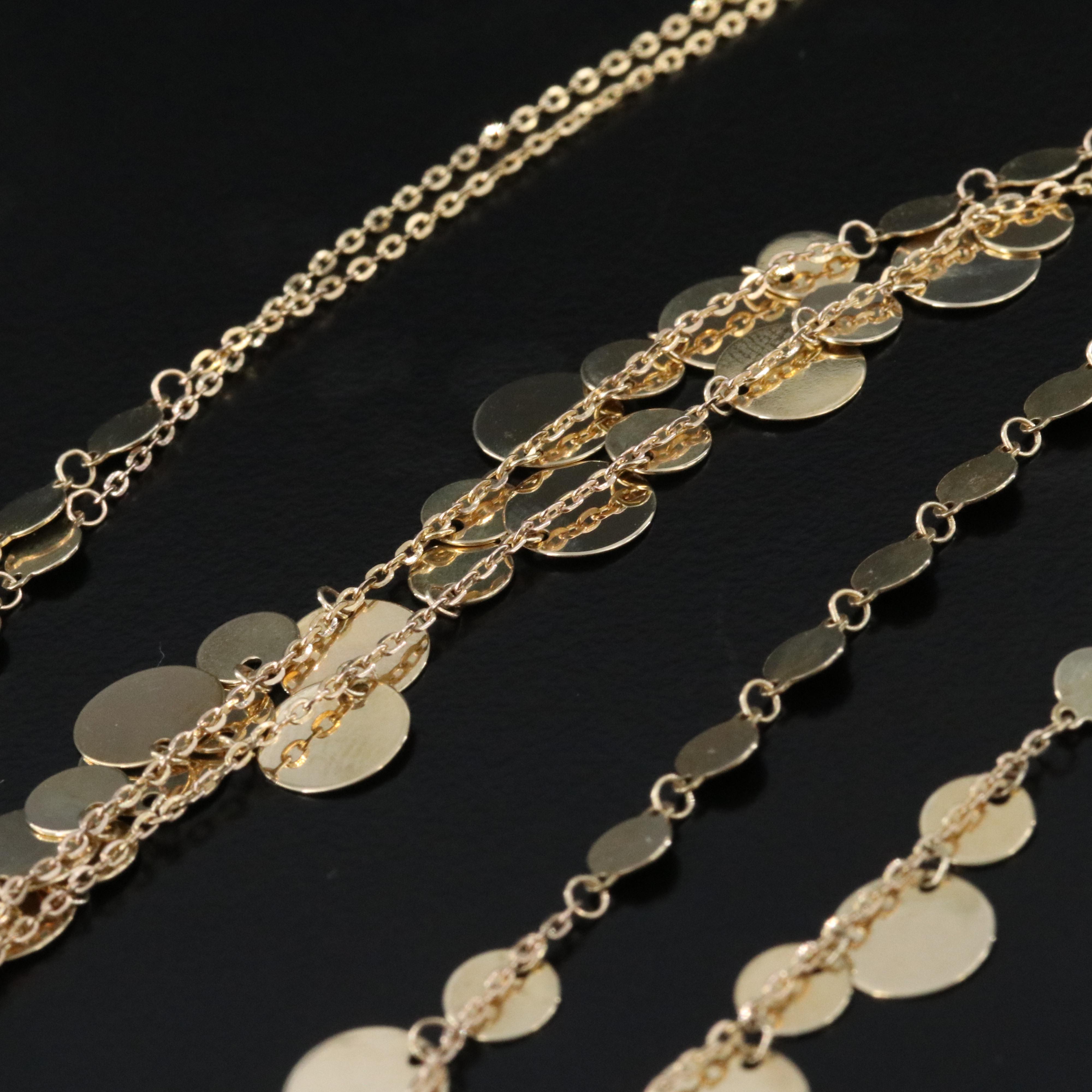 10K Disc Fringe Necklace