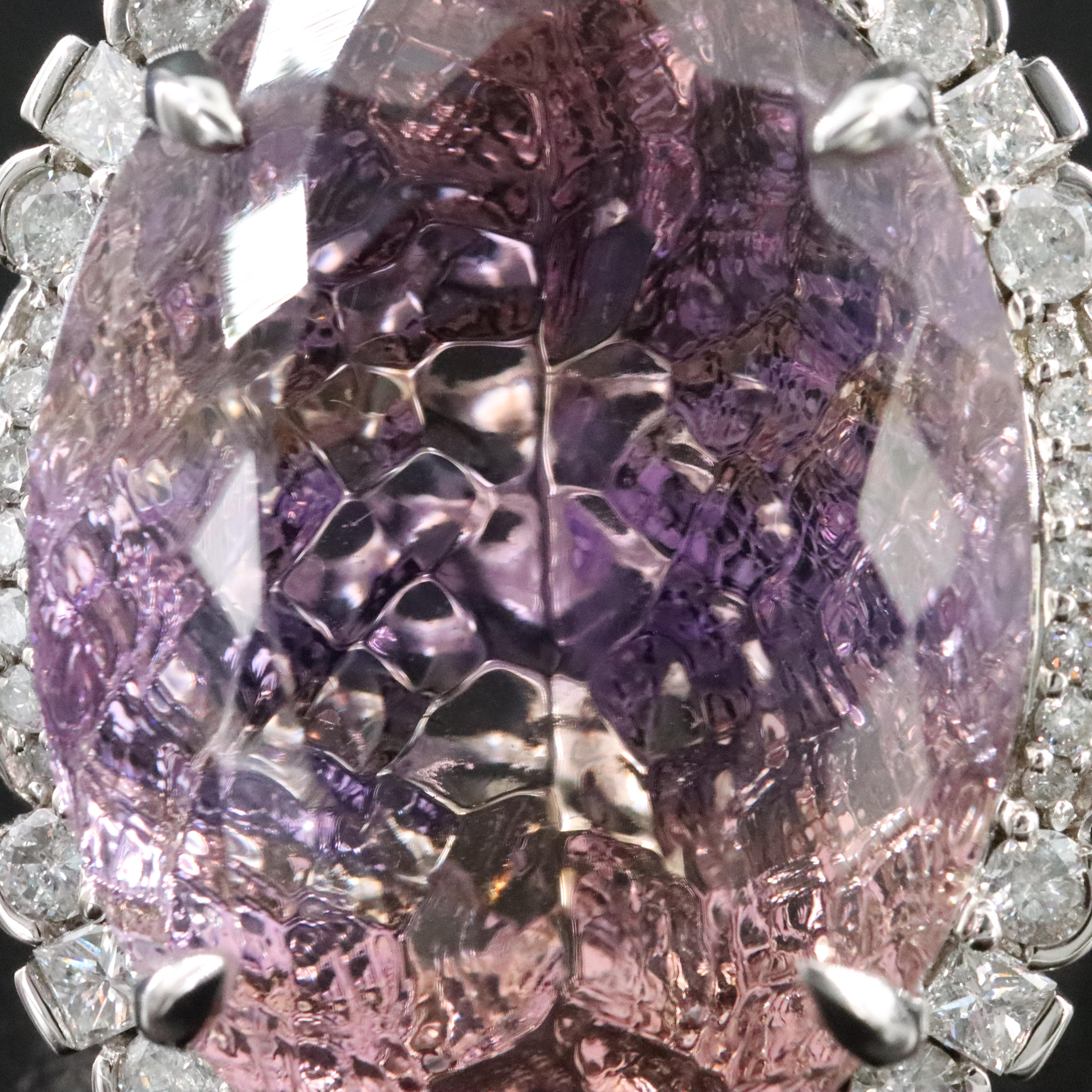 14K 26.60 CT Ametrine and Diamond Ring