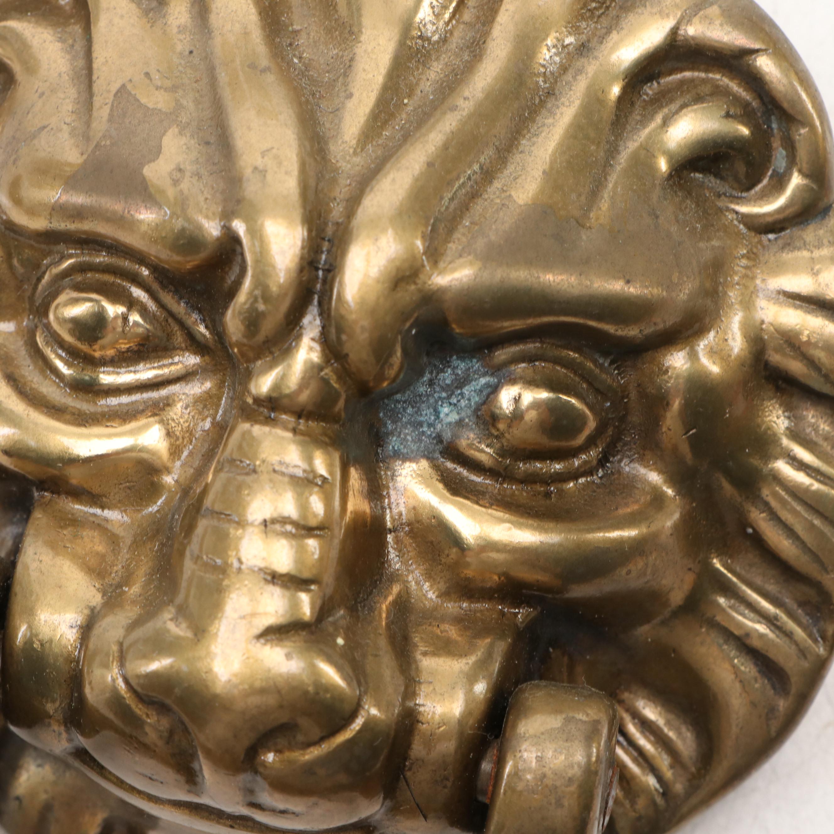 Federal and Victorian Style Brass Door Knockers, Mid to Late 20th Century