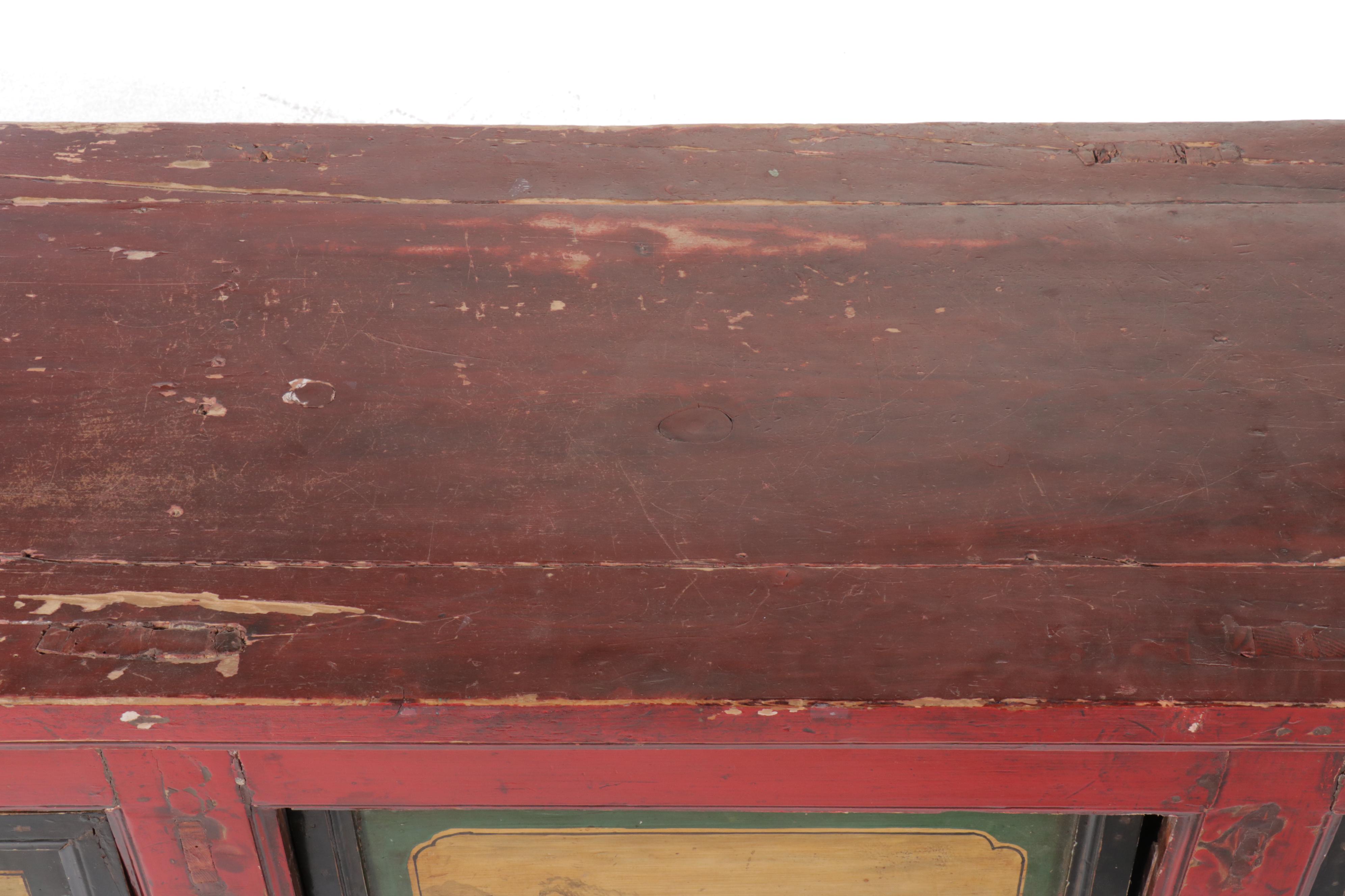 Chinese  Shanxi Provence Painted Elm Cabinet
