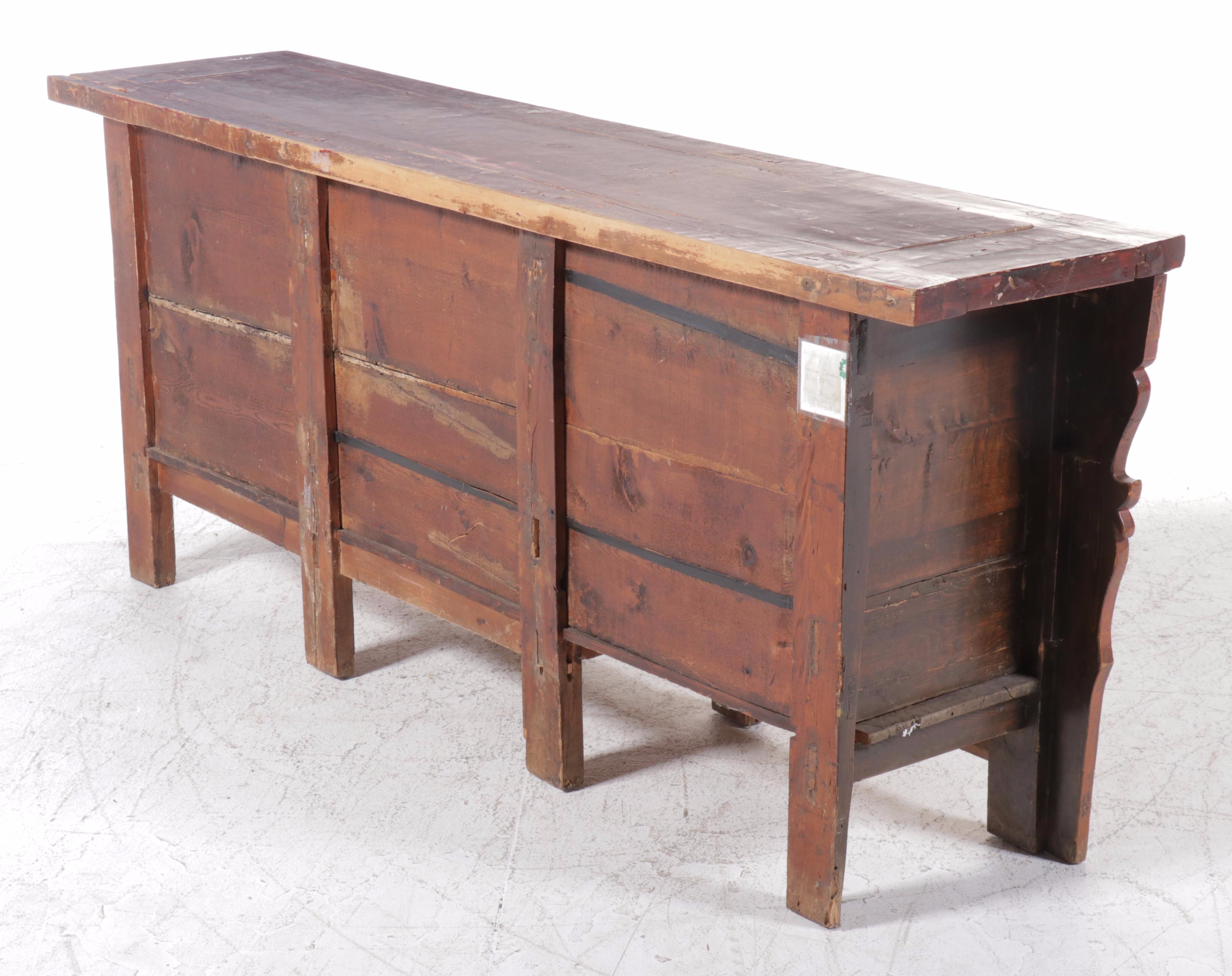 Chinese  Shanxi Provence Painted Elm Cabinet