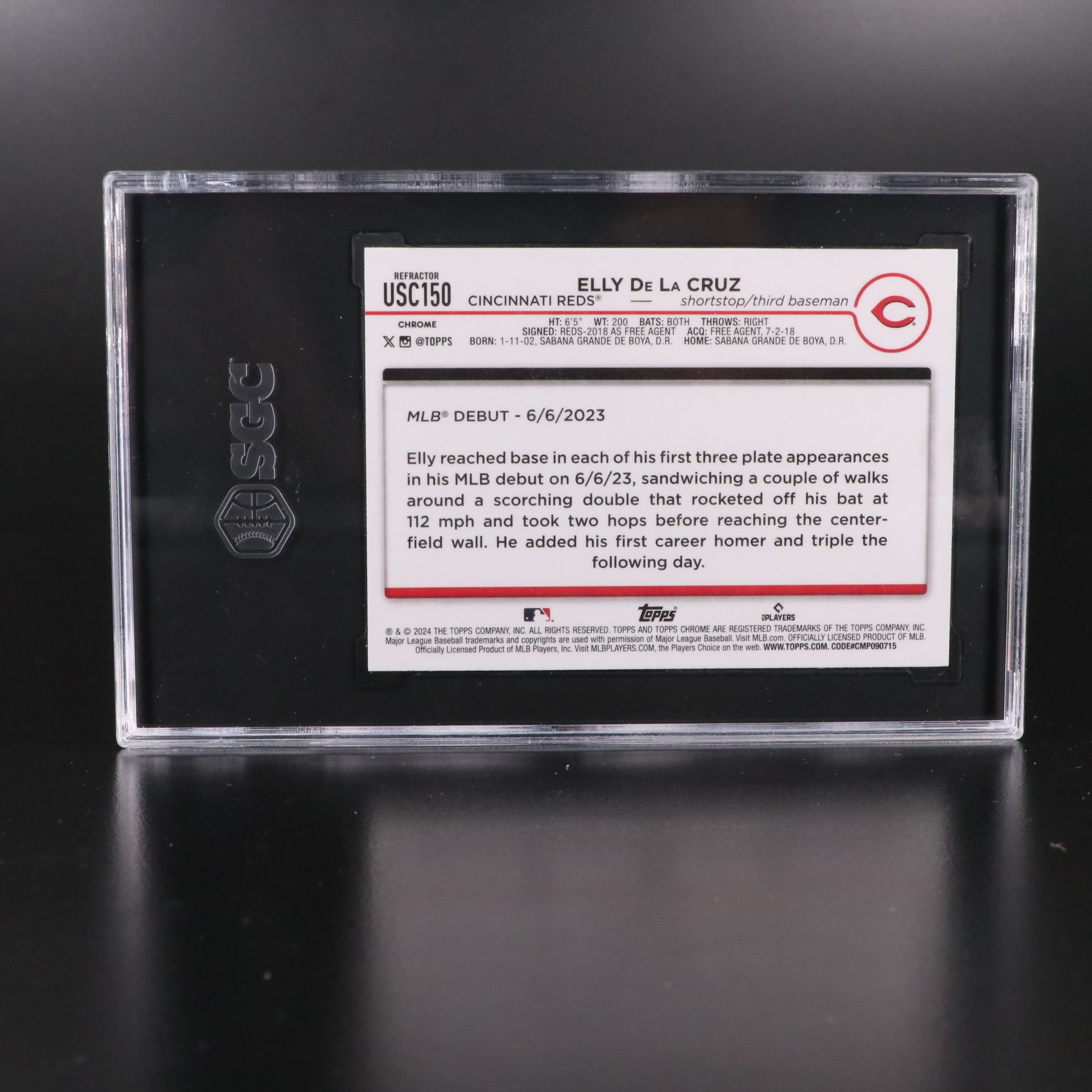 Elly De La Cruz SGC Graded Rookie and Prospect Cincinnati Reds Baseball Cards