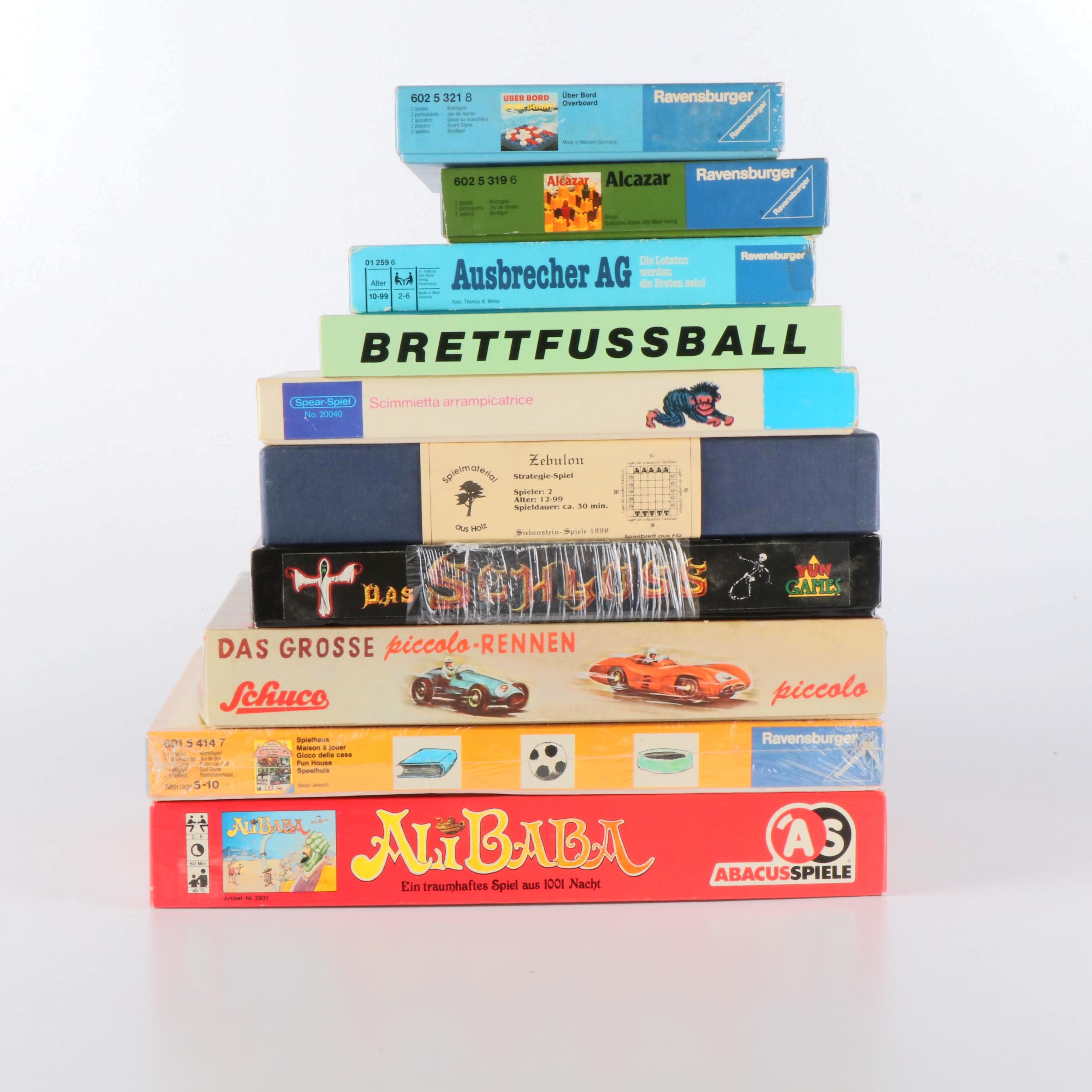 Assortment of German Language Strategy and Action Board Games