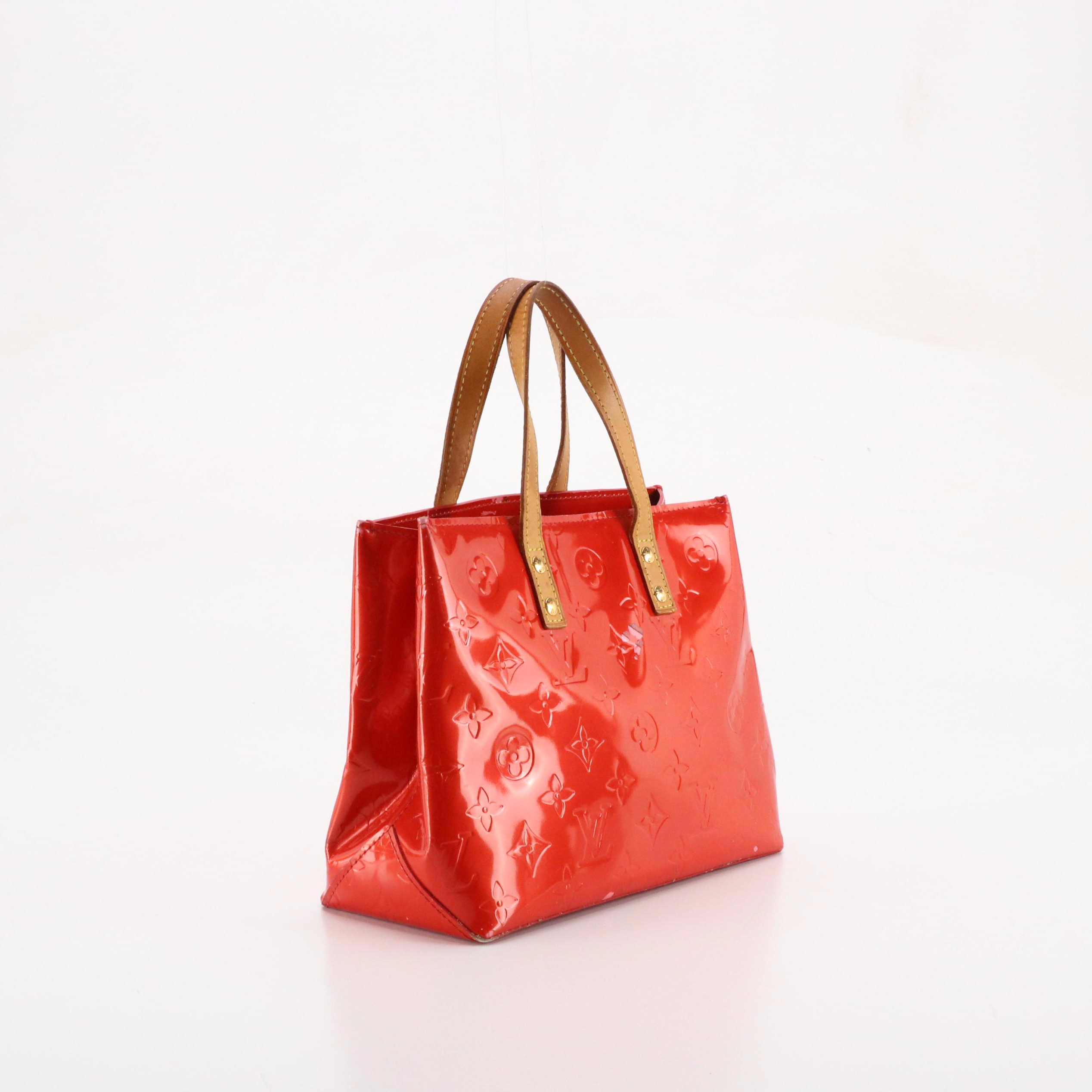 Louis Vuitton Reade PM Tote Bag in Red Monogram Vernis and Leather