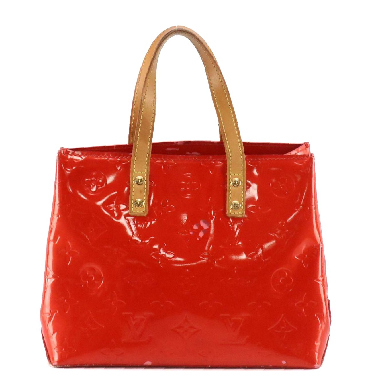 Louis Vuitton Reade PM Tote Bag in Red Monogram Vernis and Leather
