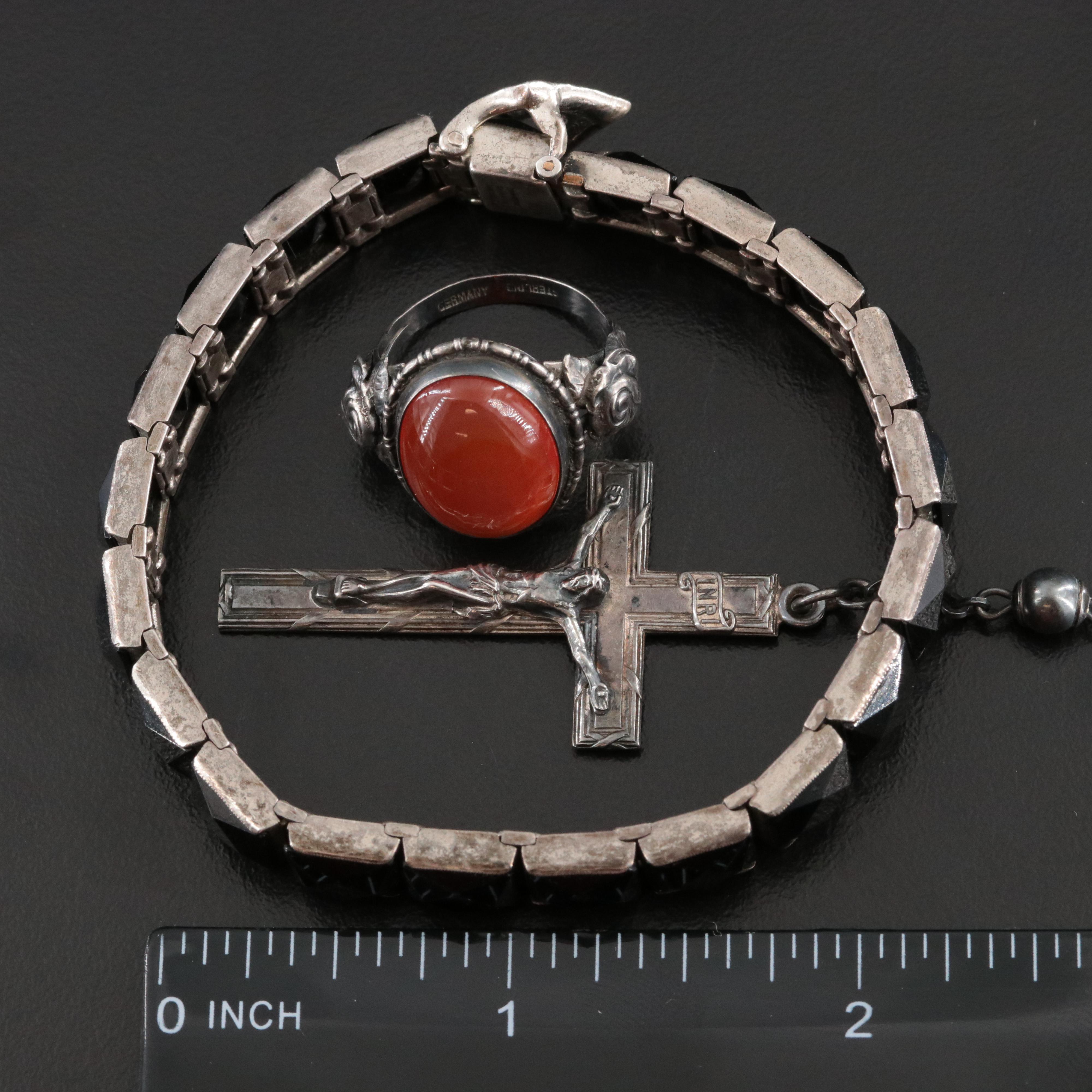 Vintage Sterling Gemstone Collection with Art Deco Bracelet