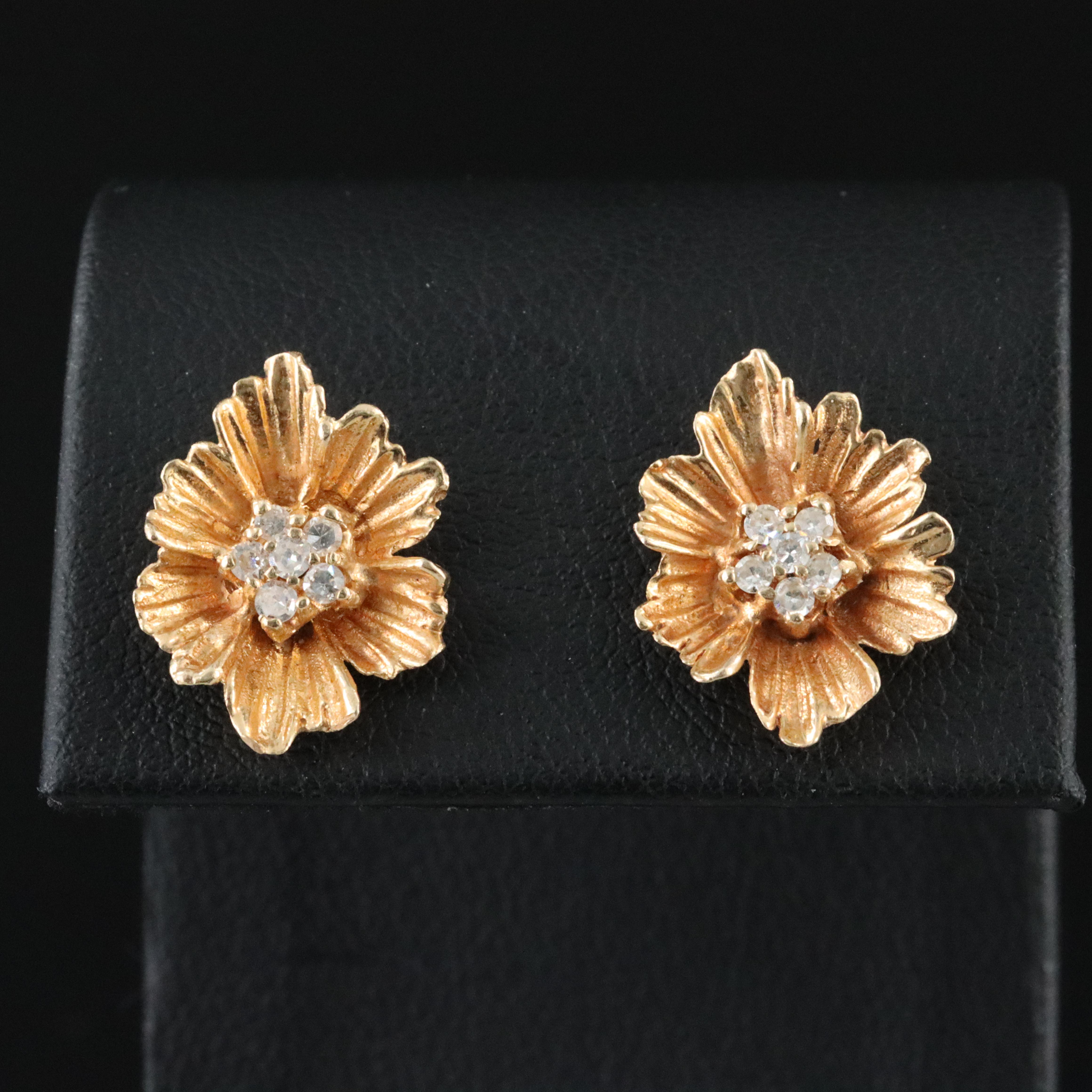 14K 0.20 CTW Diamond Flower Earrings