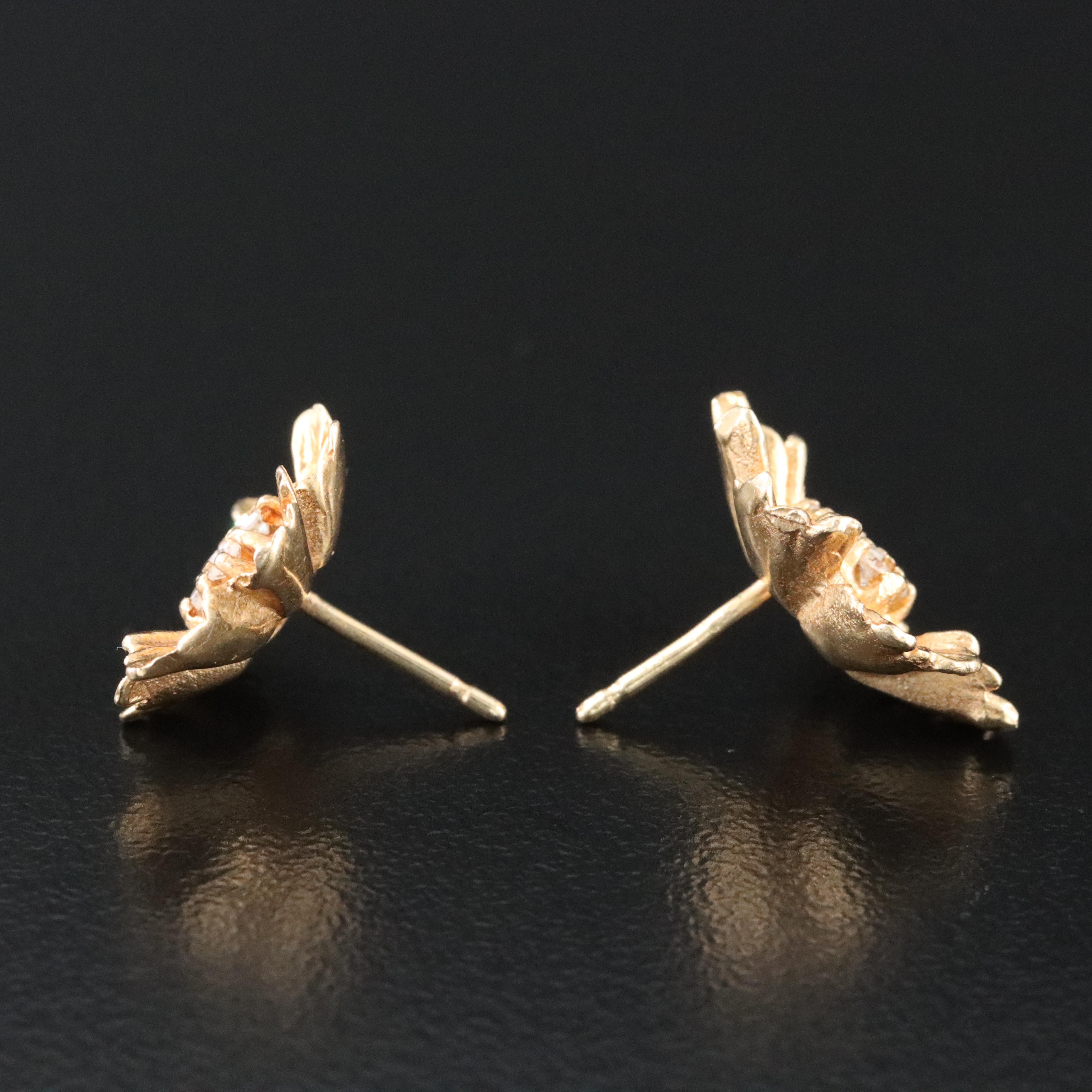 14K 0.20 CTW Diamond Flower Earrings