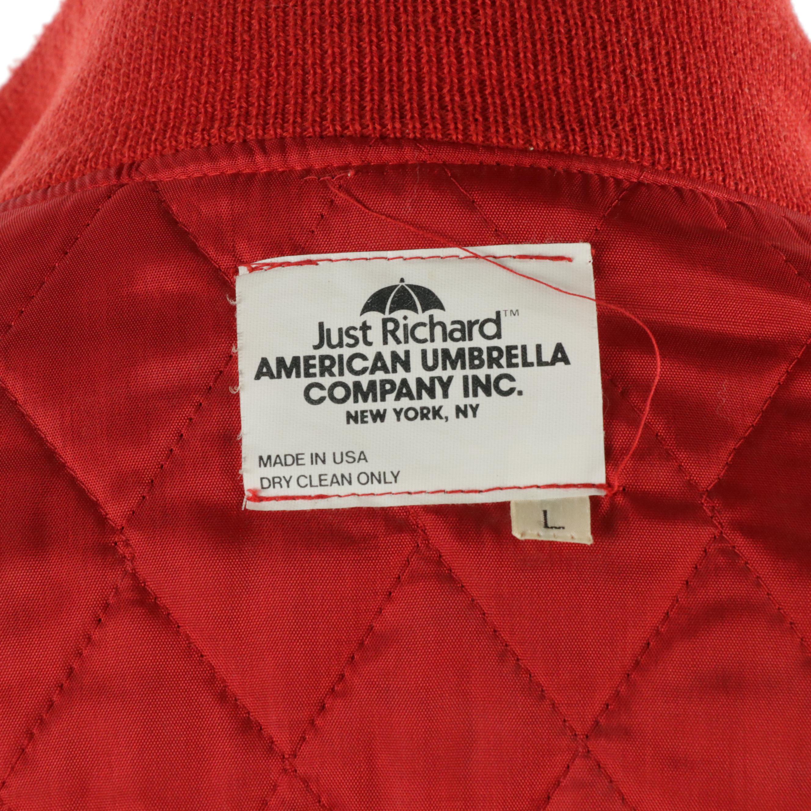 Men's Vintage Seagram's Embroidered Satin Bomber Jacket with Other Red Jacket