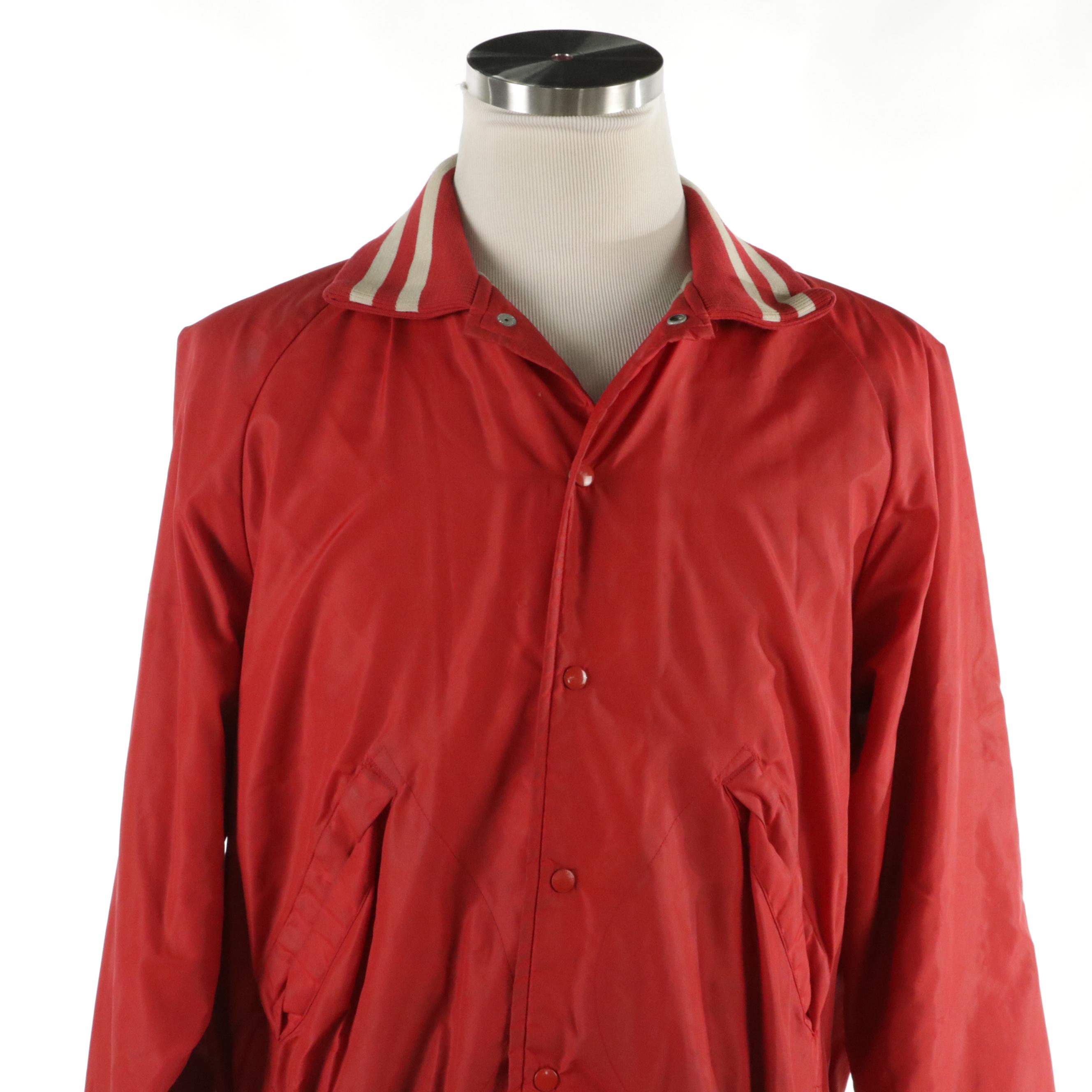 Men's Vintage Seagram's Embroidered Satin Bomber Jacket with Other Red Jacket