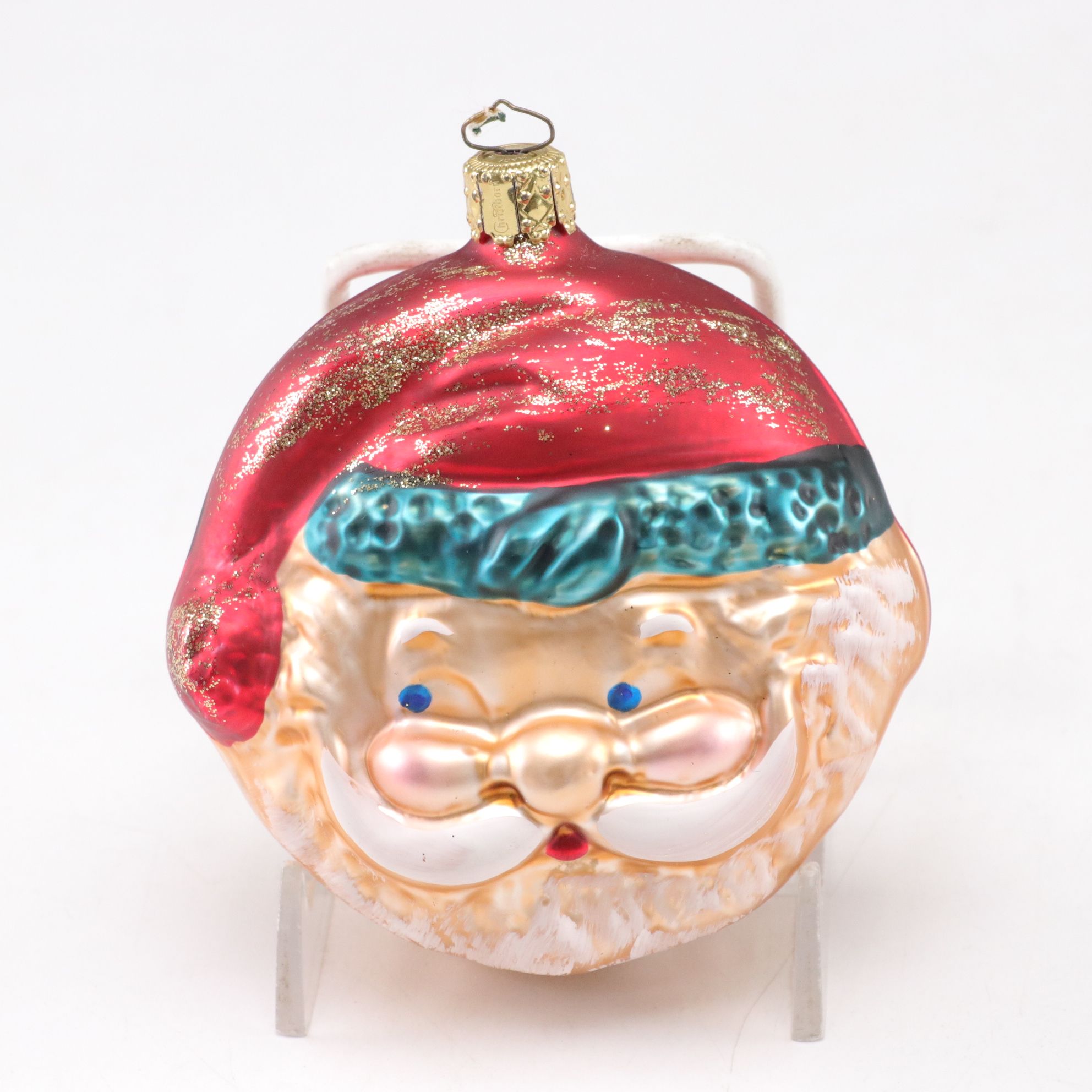 Mercury Glass Style Santa Claus Ornaments