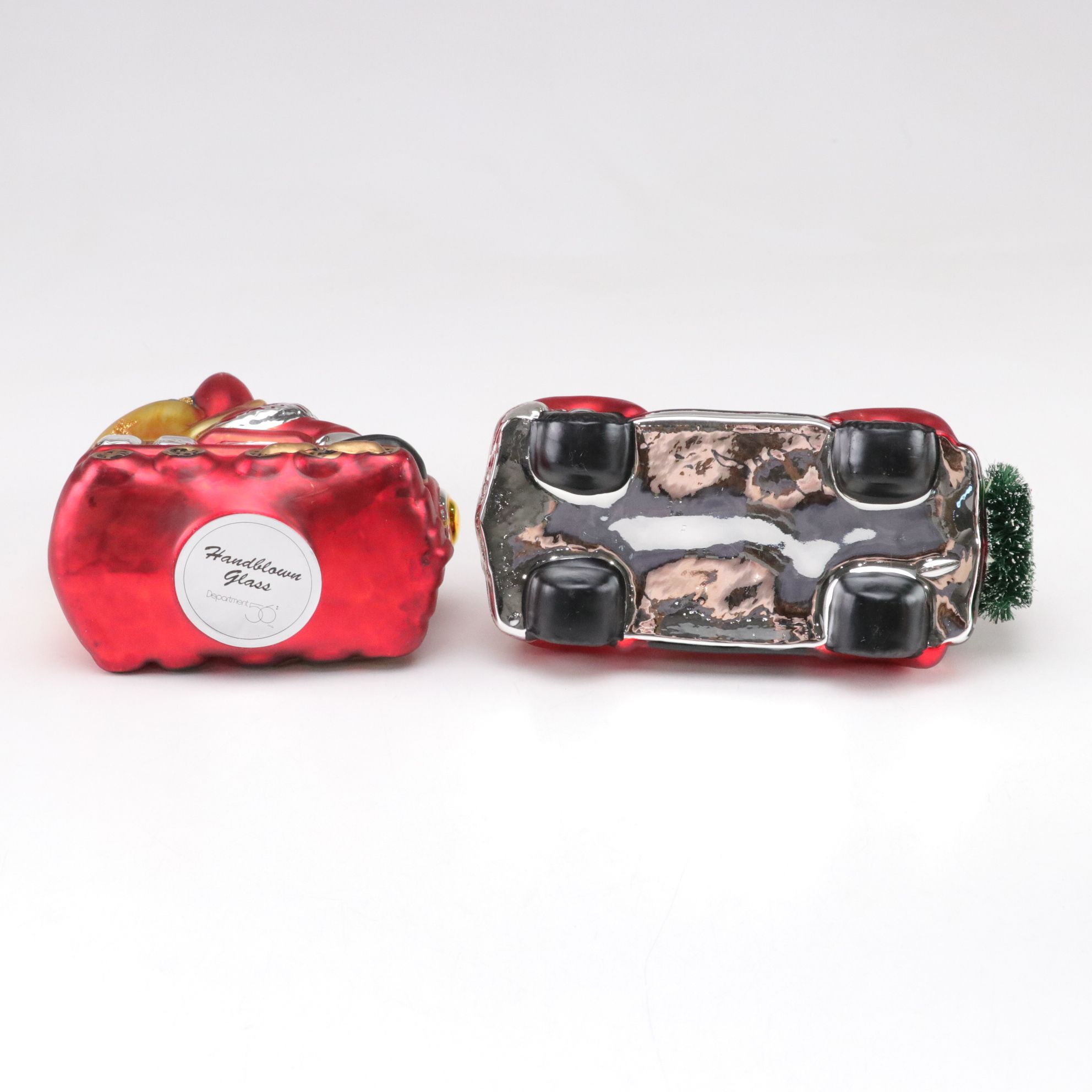 Mercury Glass Style Santa Claus Ornaments