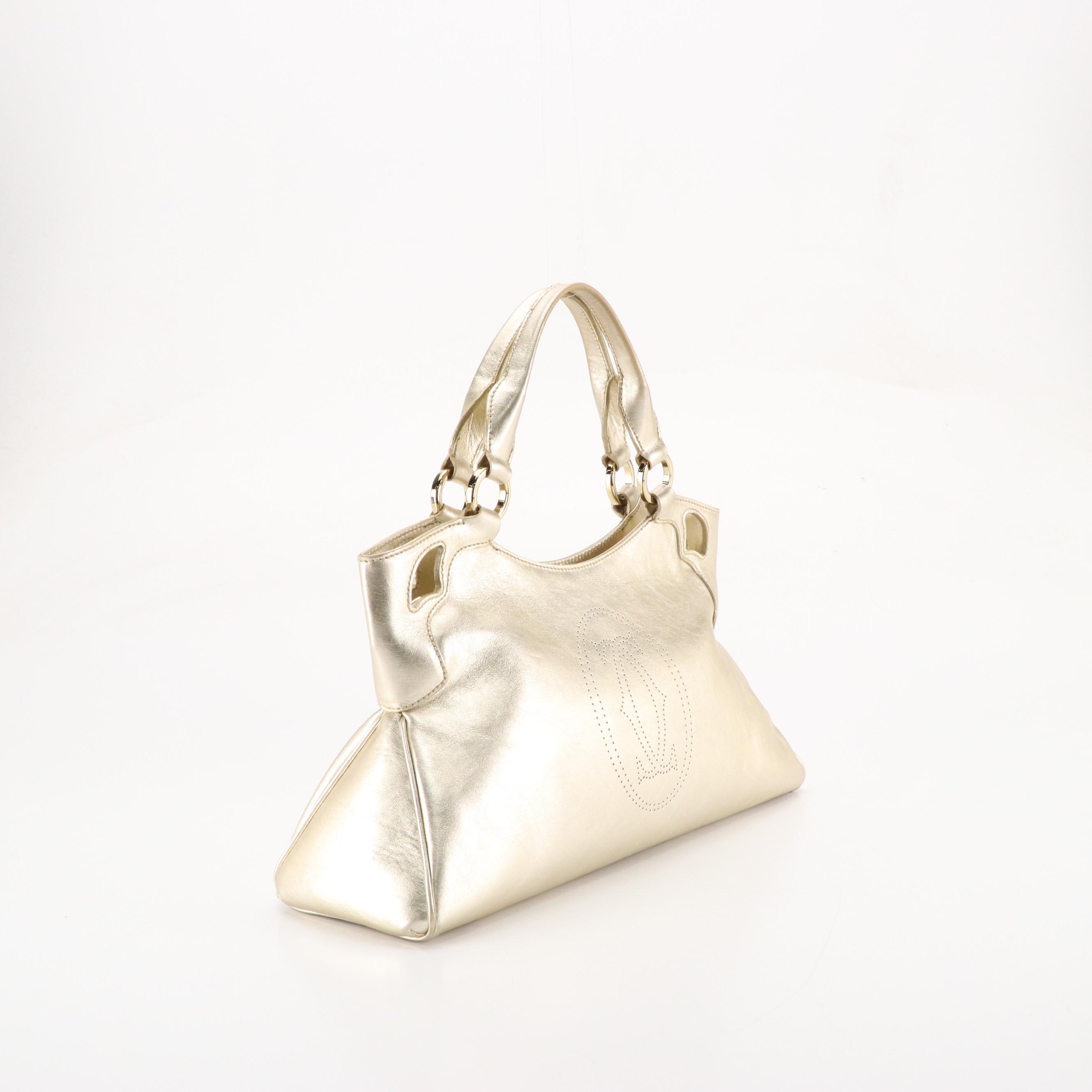 Cartier Marcello de Cartier Handbag in Soft Gold Metallic Leather