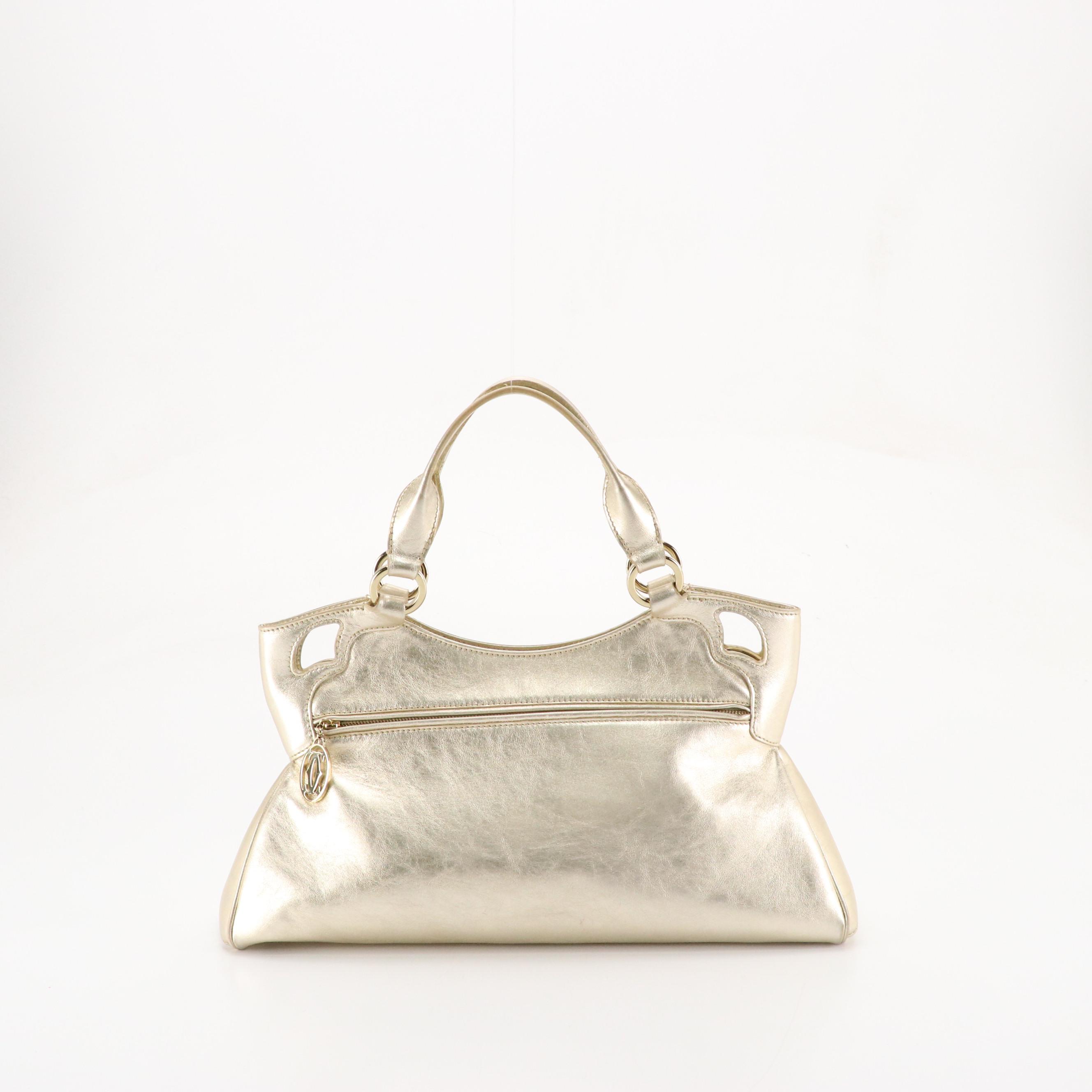 Cartier Marcello de Cartier Handbag in Soft Gold Metallic Leather
