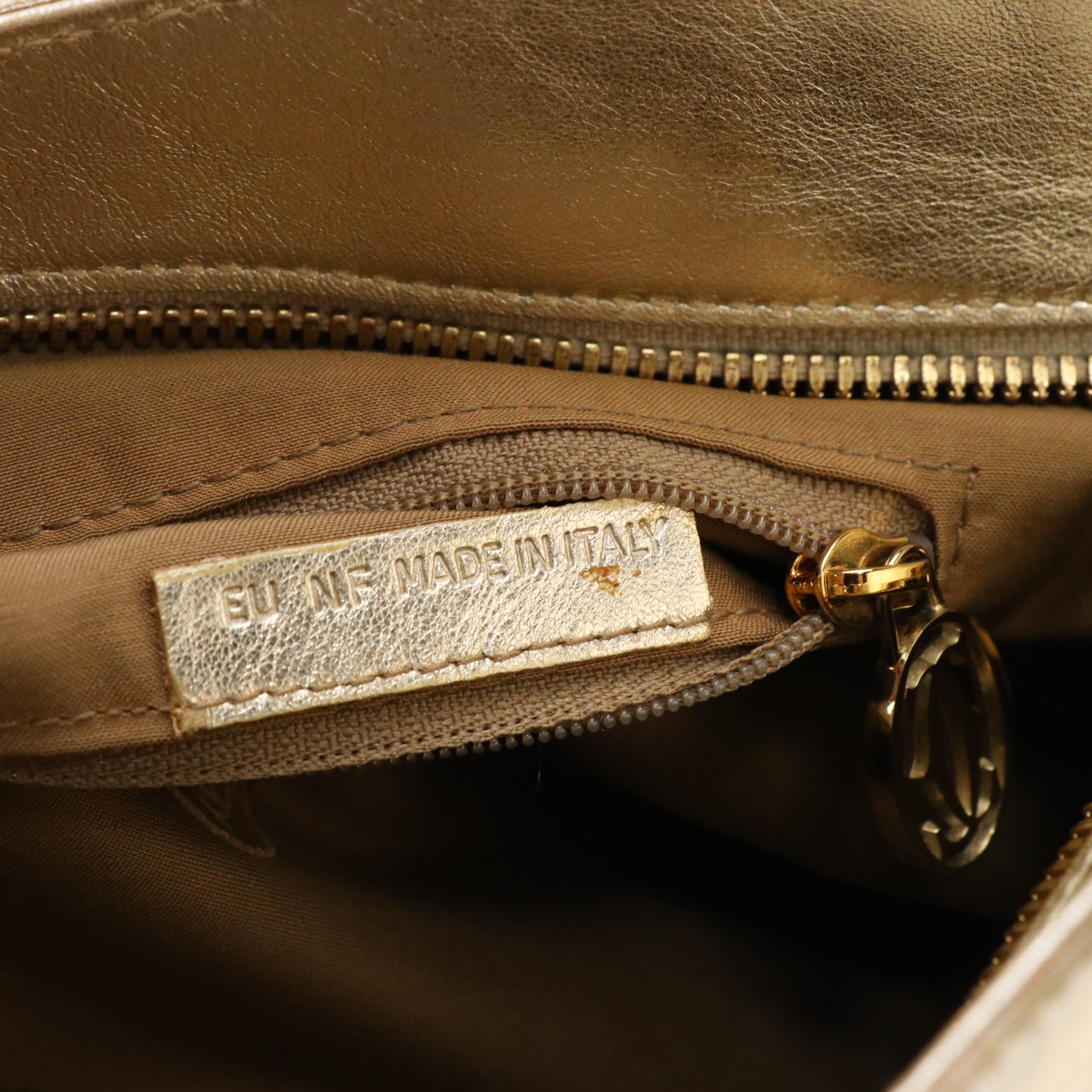 Cartier Marcello de Cartier Handbag in Soft Gold Metallic Leather