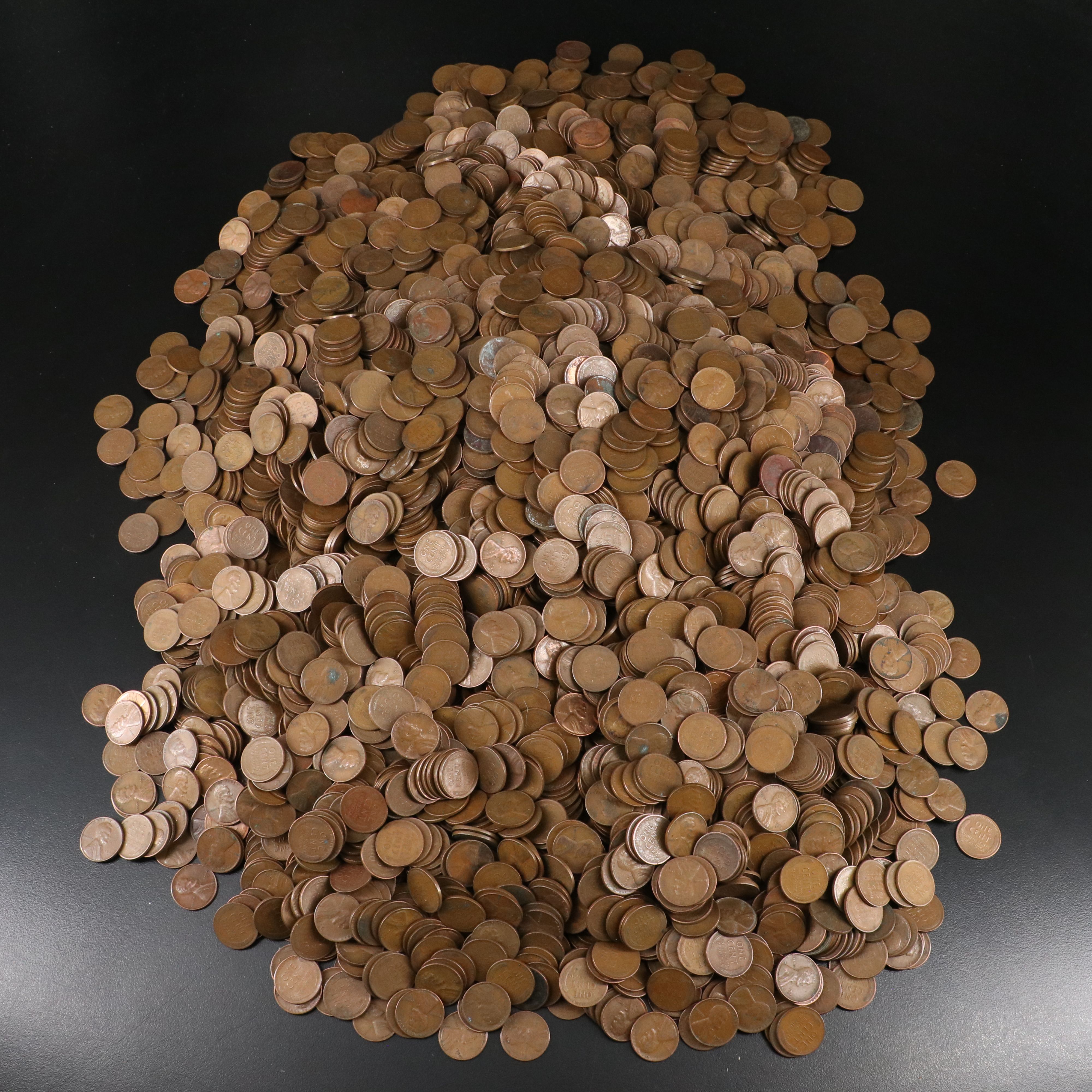 Canvas Bag of 5,000 Lincoln Wheat Cents, All San Francisco Mint
