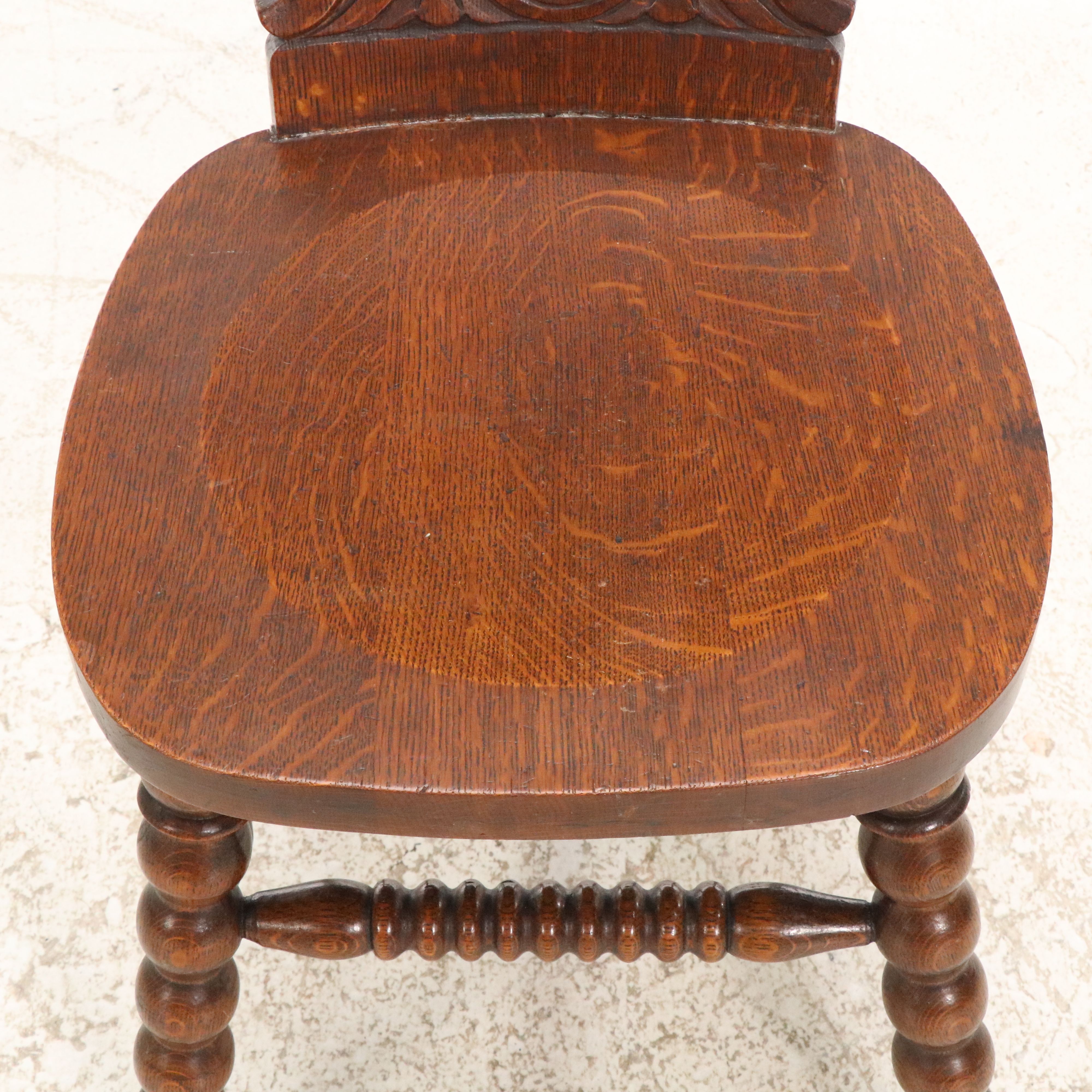 Jacobean Revival Carved Oak Side Chair, 19th Century