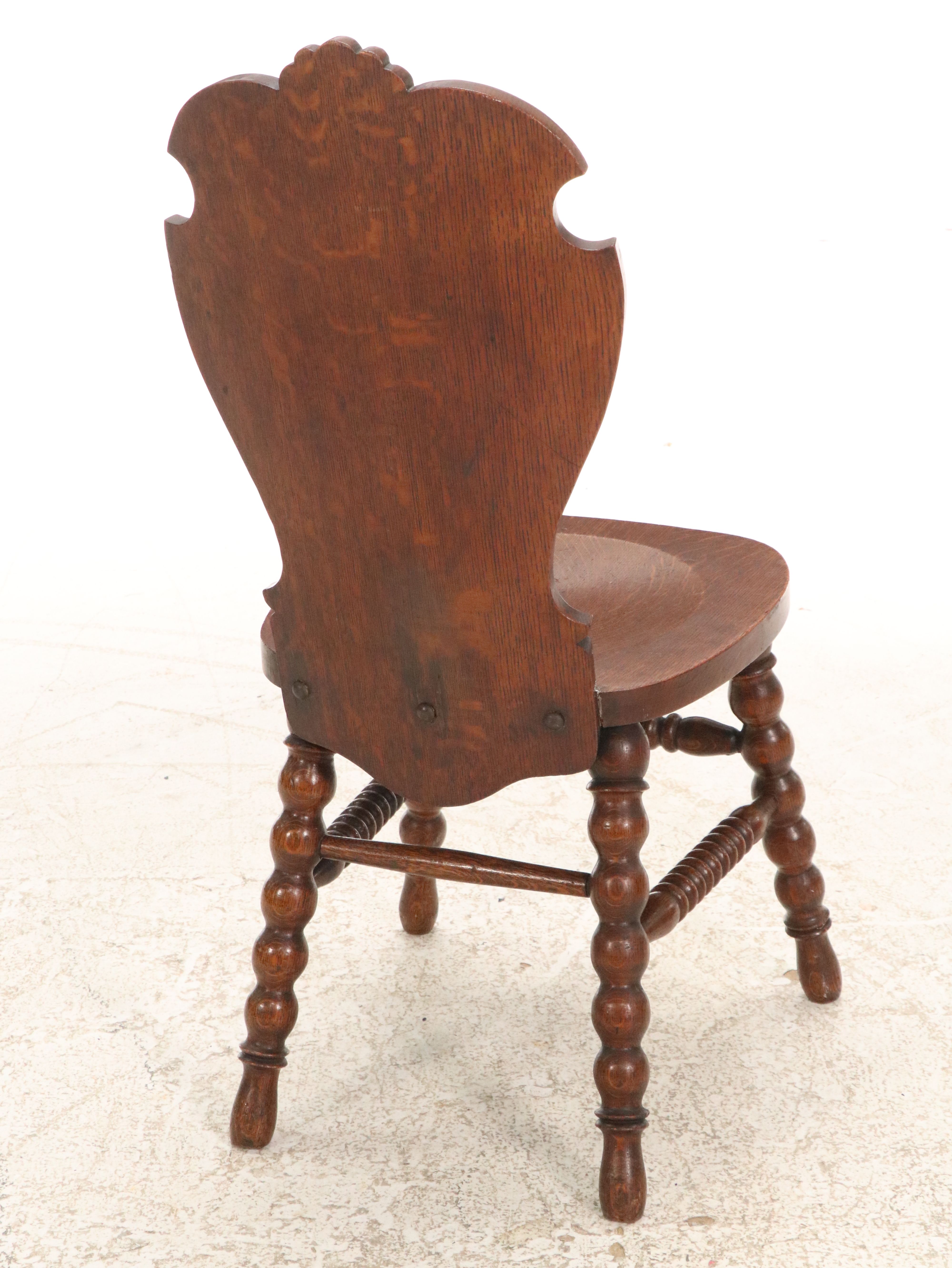Jacobean Revival Carved Oak Side Chair, 19th Century