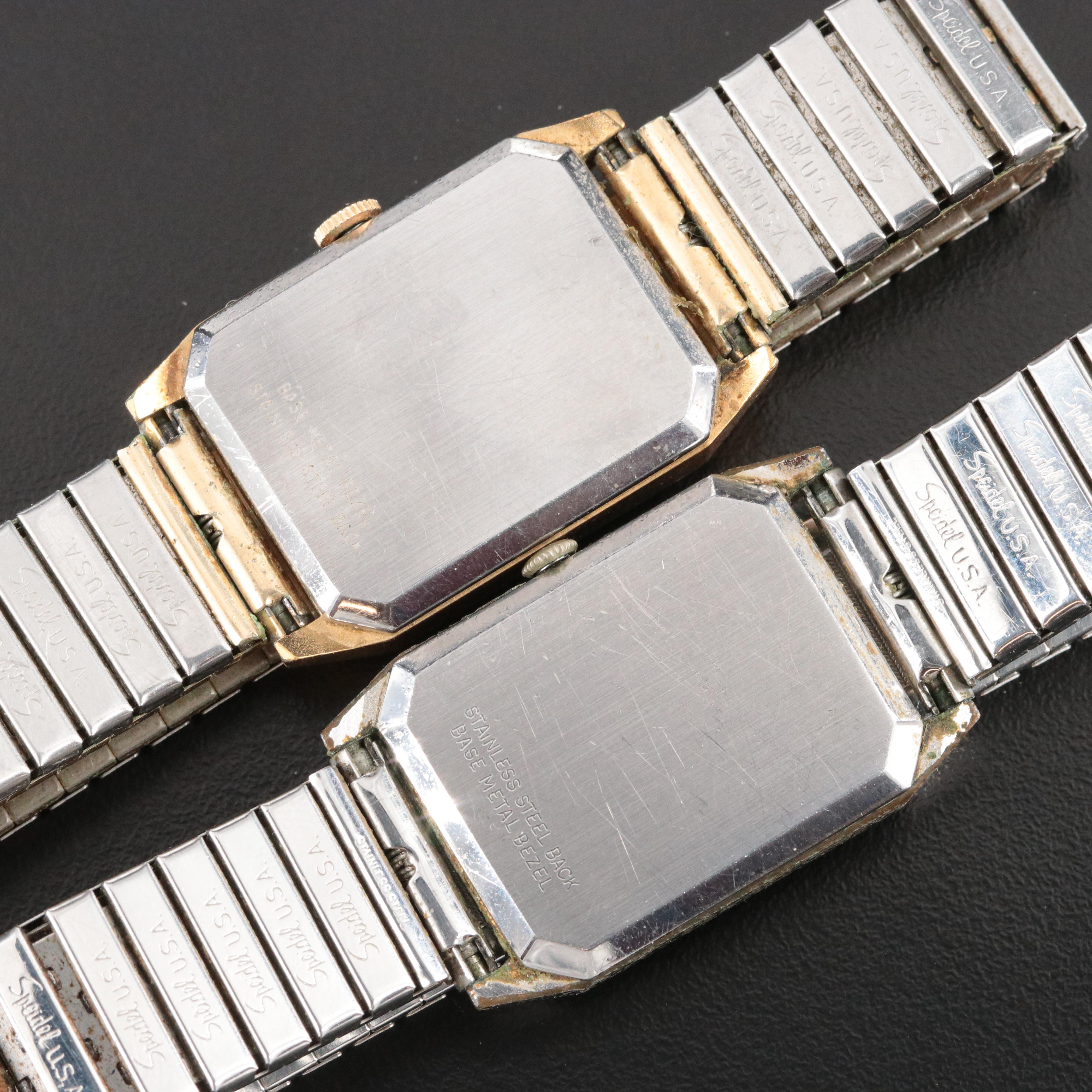 Pair of Longines Diamond Dial Stem Wind Watches