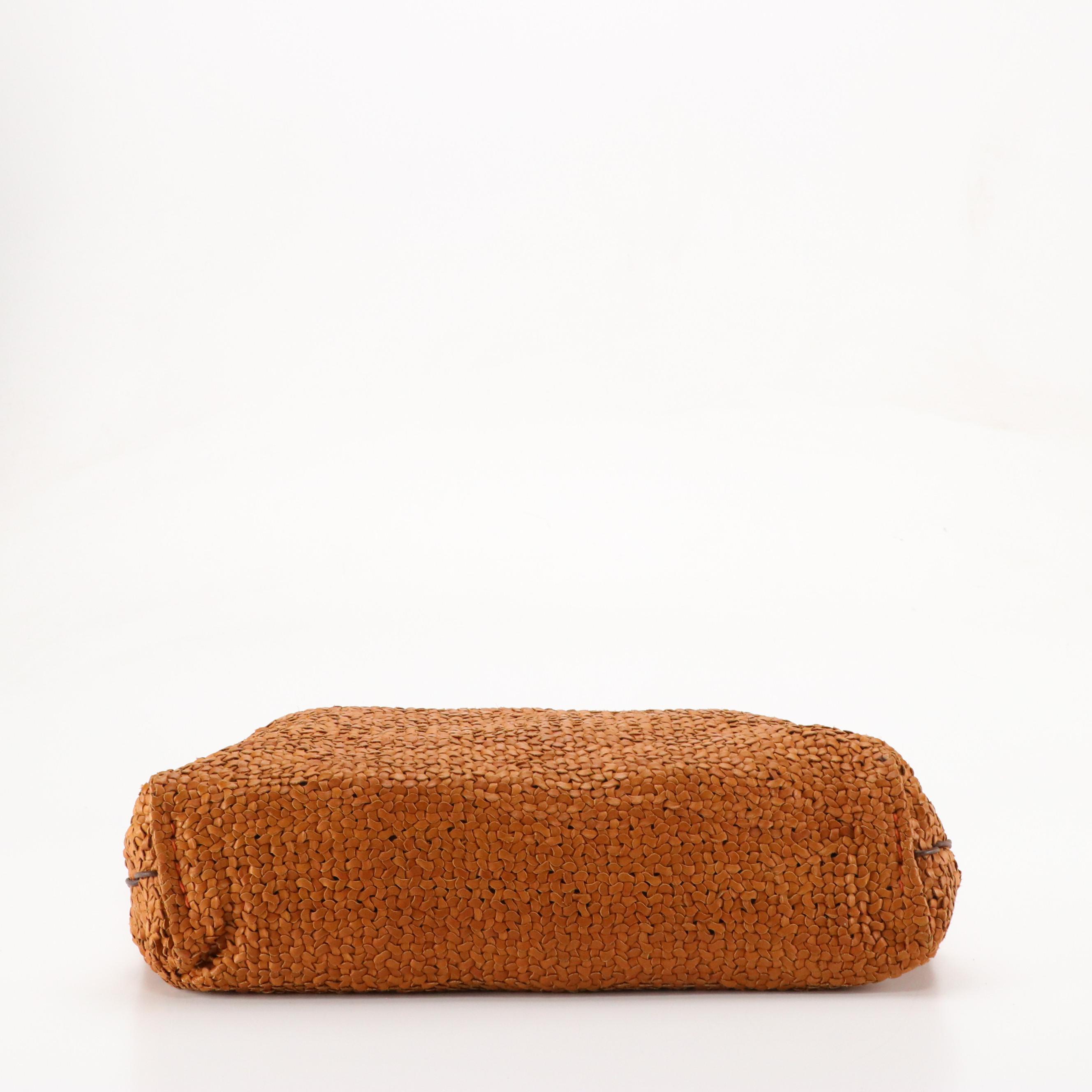 Henry Cuir for Barneys New York Tight Woven Leather Tote Bag with Bead Accents