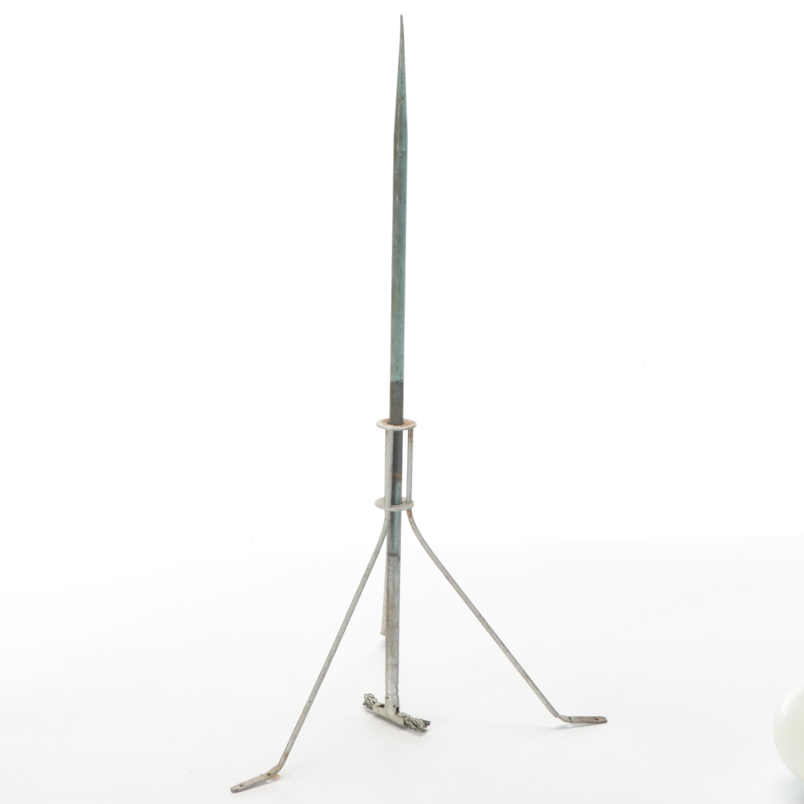 Victorian Rooftop Lightning Rod Glass Insulators