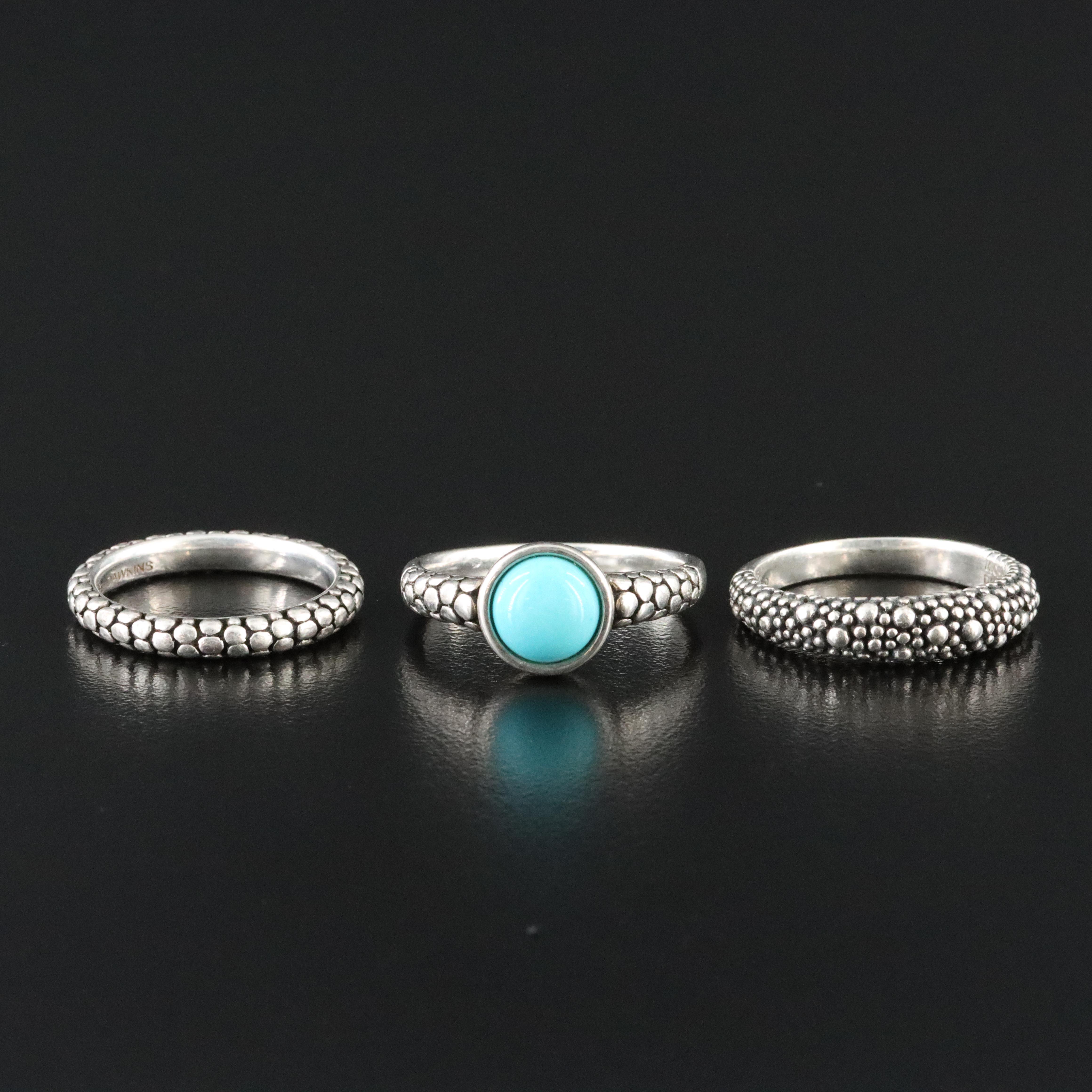 Michael Dawkins Sterling Rings Featuring Turquoise