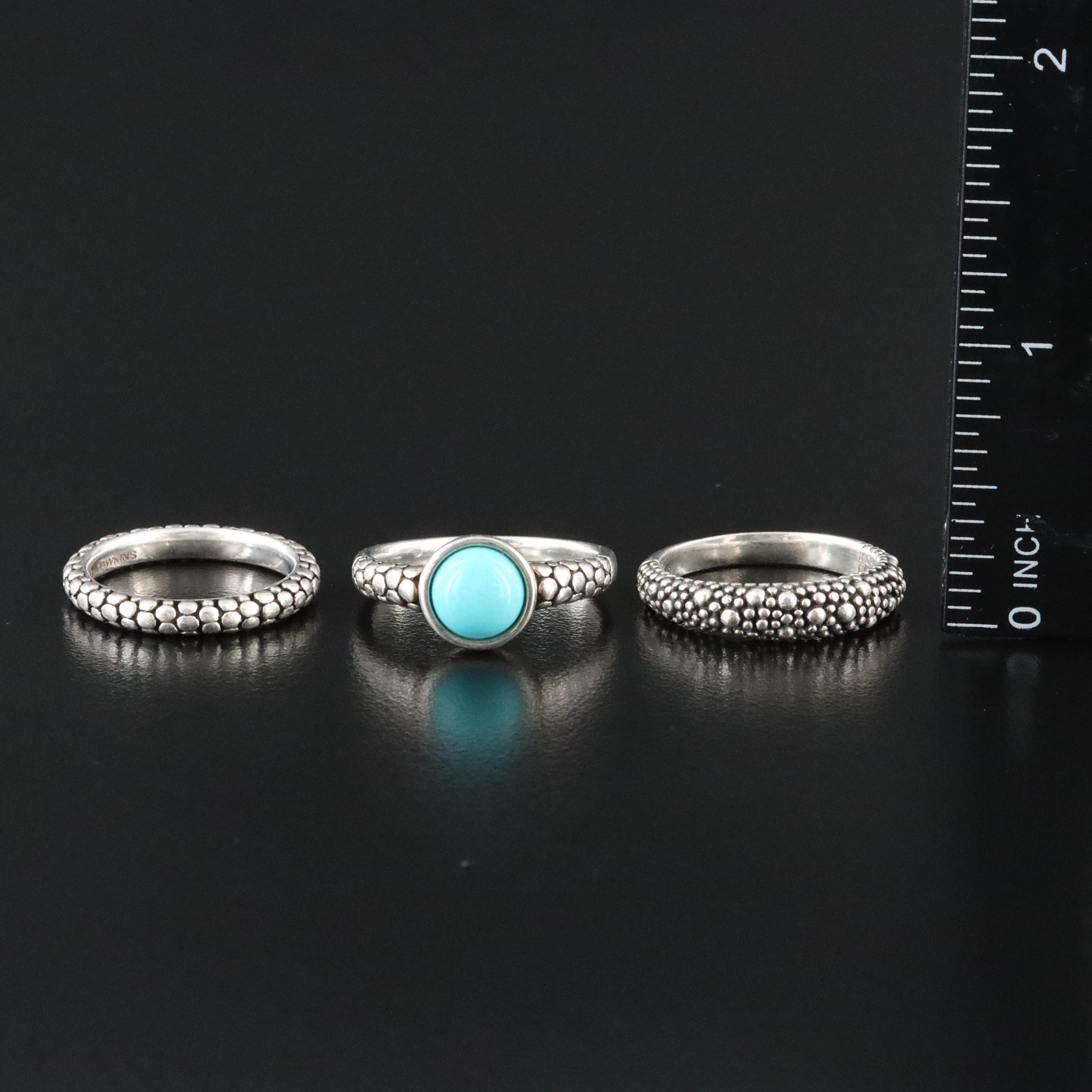 Michael Dawkins Sterling Rings Featuring Turquoise