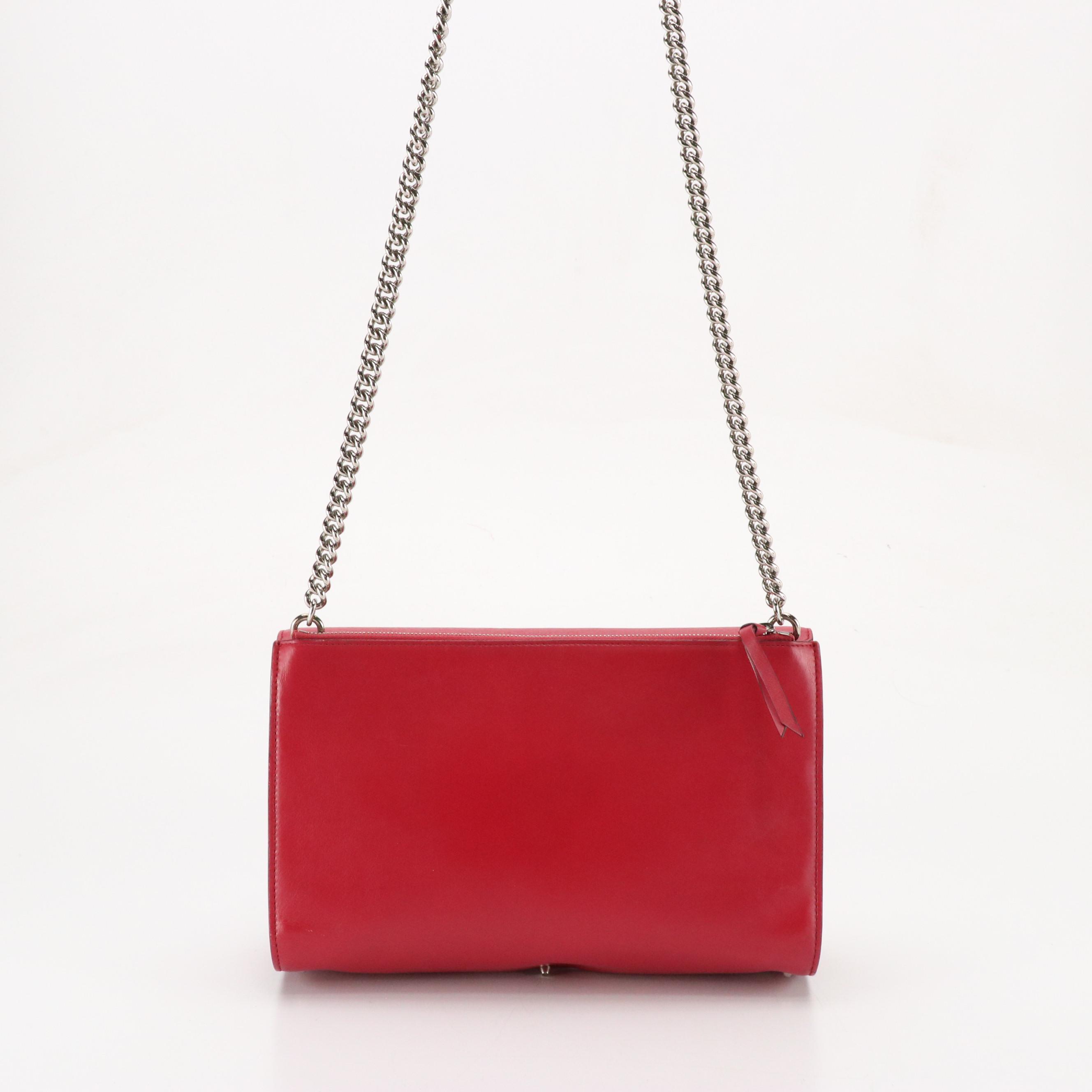 Gucci Interlocking G Back Zipper Shoulder Bag in Calfskin Leather