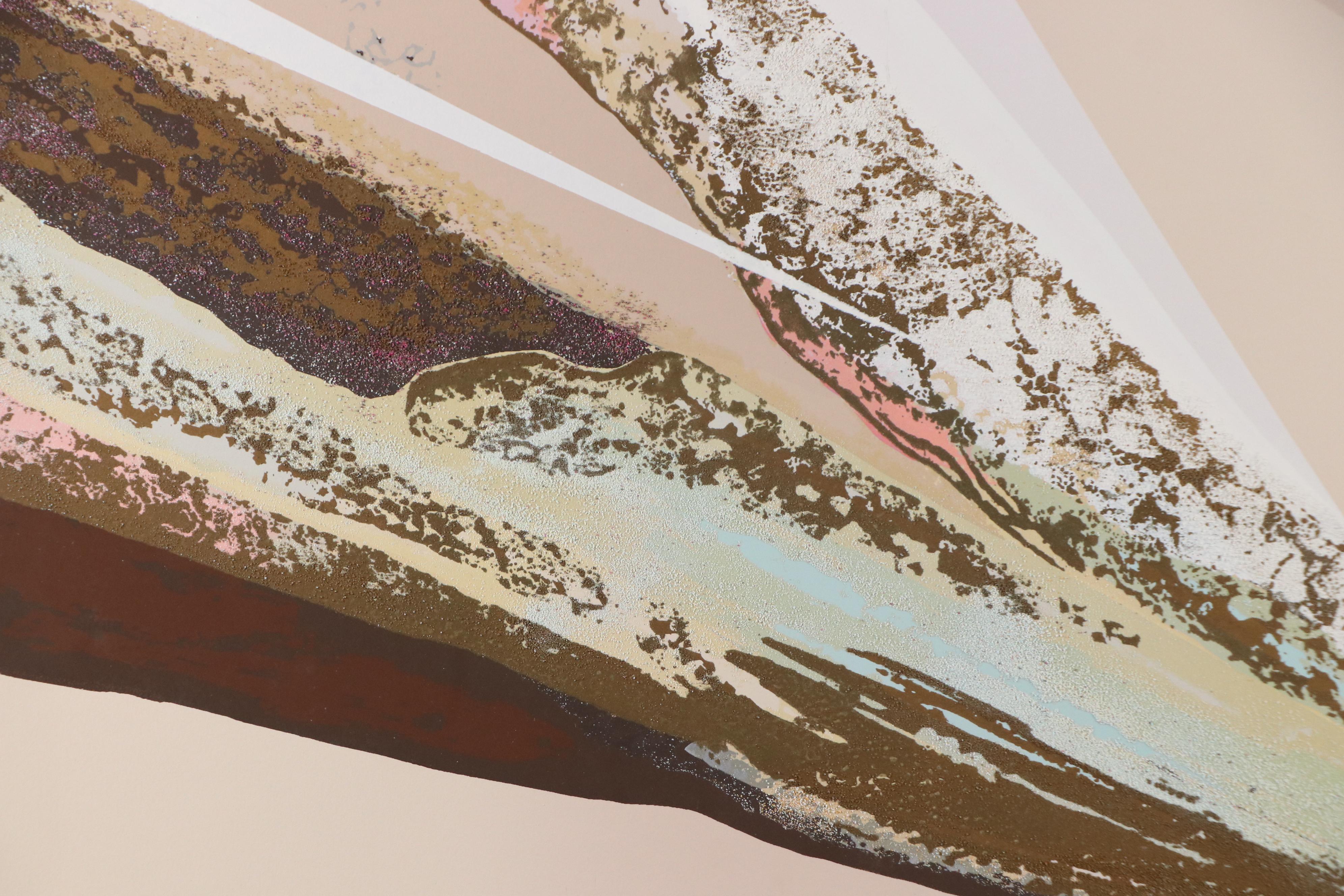 Elba Alvarez Abstract Textured Serigraph "Poem of Color," Late 20th–21st C.