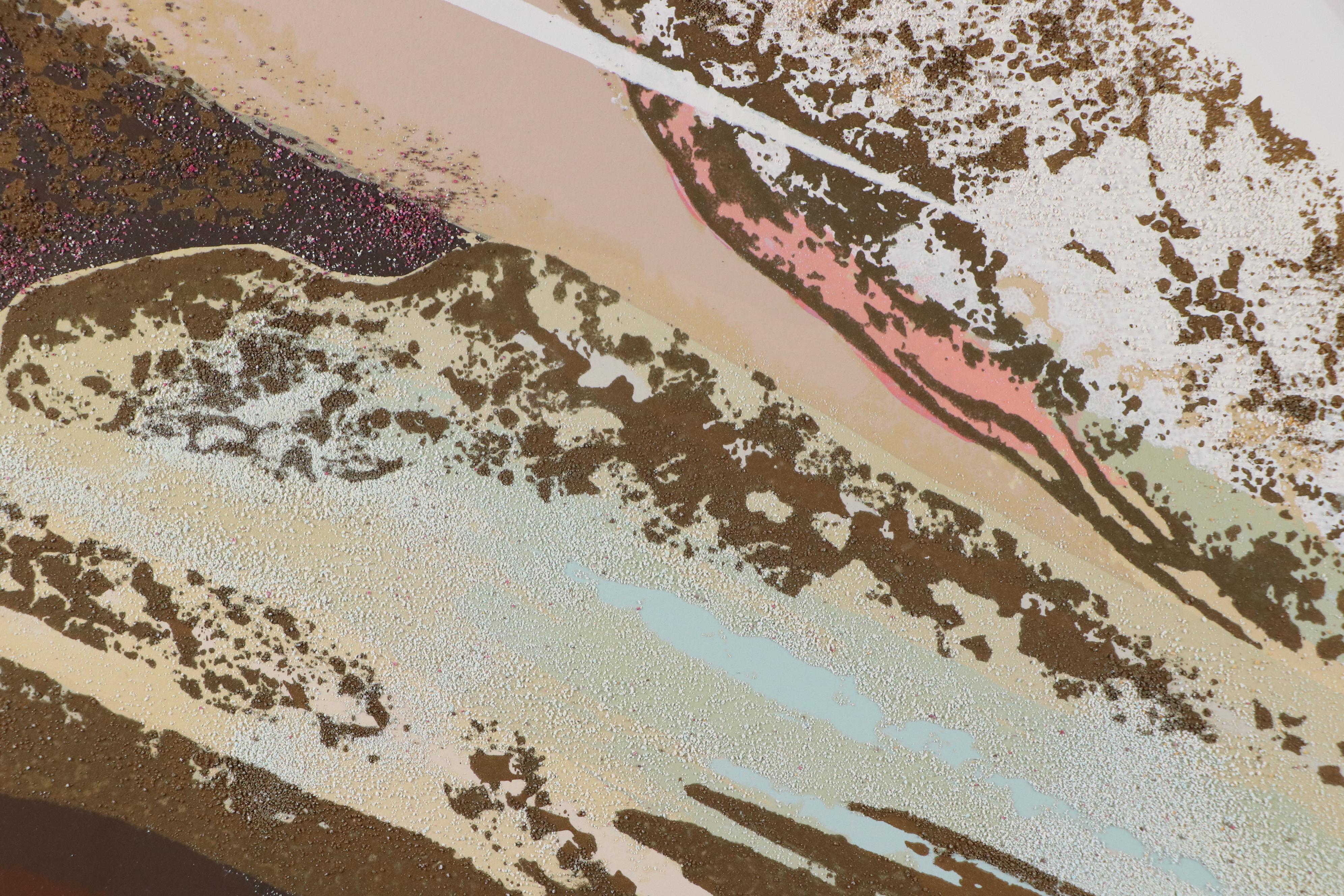 Elba Alvarez Abstract Textured Serigraph "Poem of Color," Late 20th–21st C.