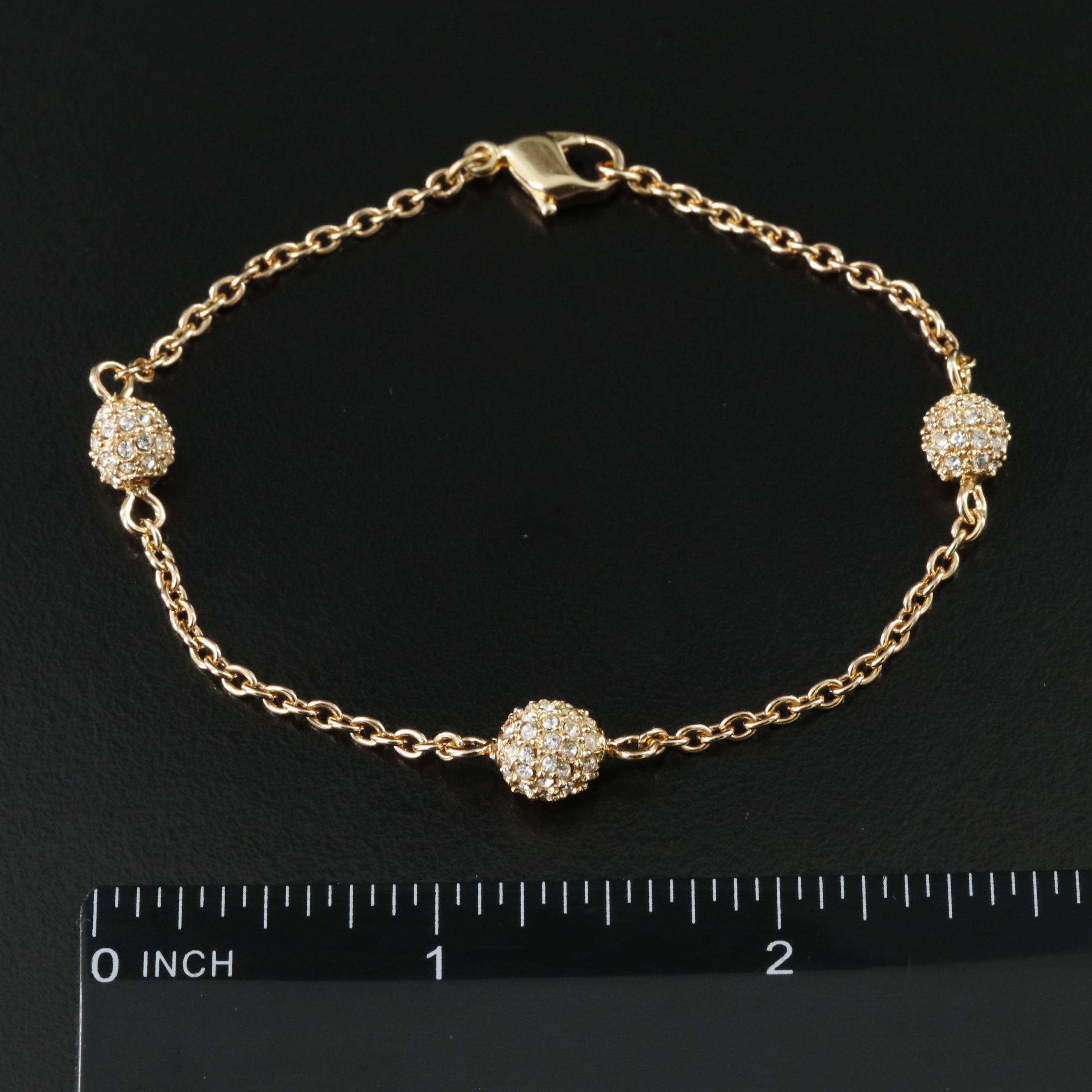 Christian Dior Crystal Earrings and Station Bracelet