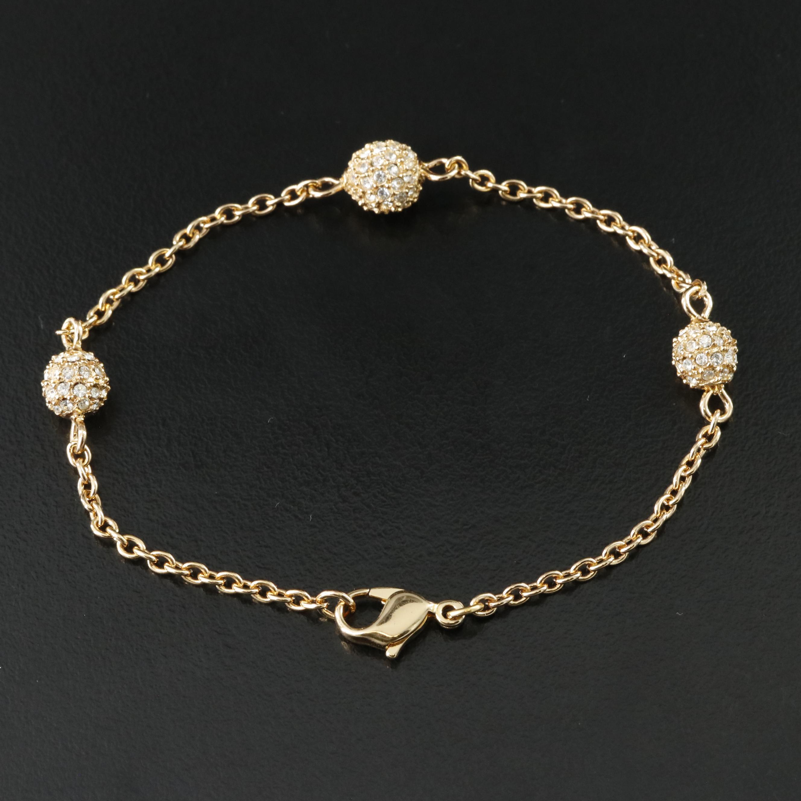 Christian Dior Crystal Earrings and Station Bracelet