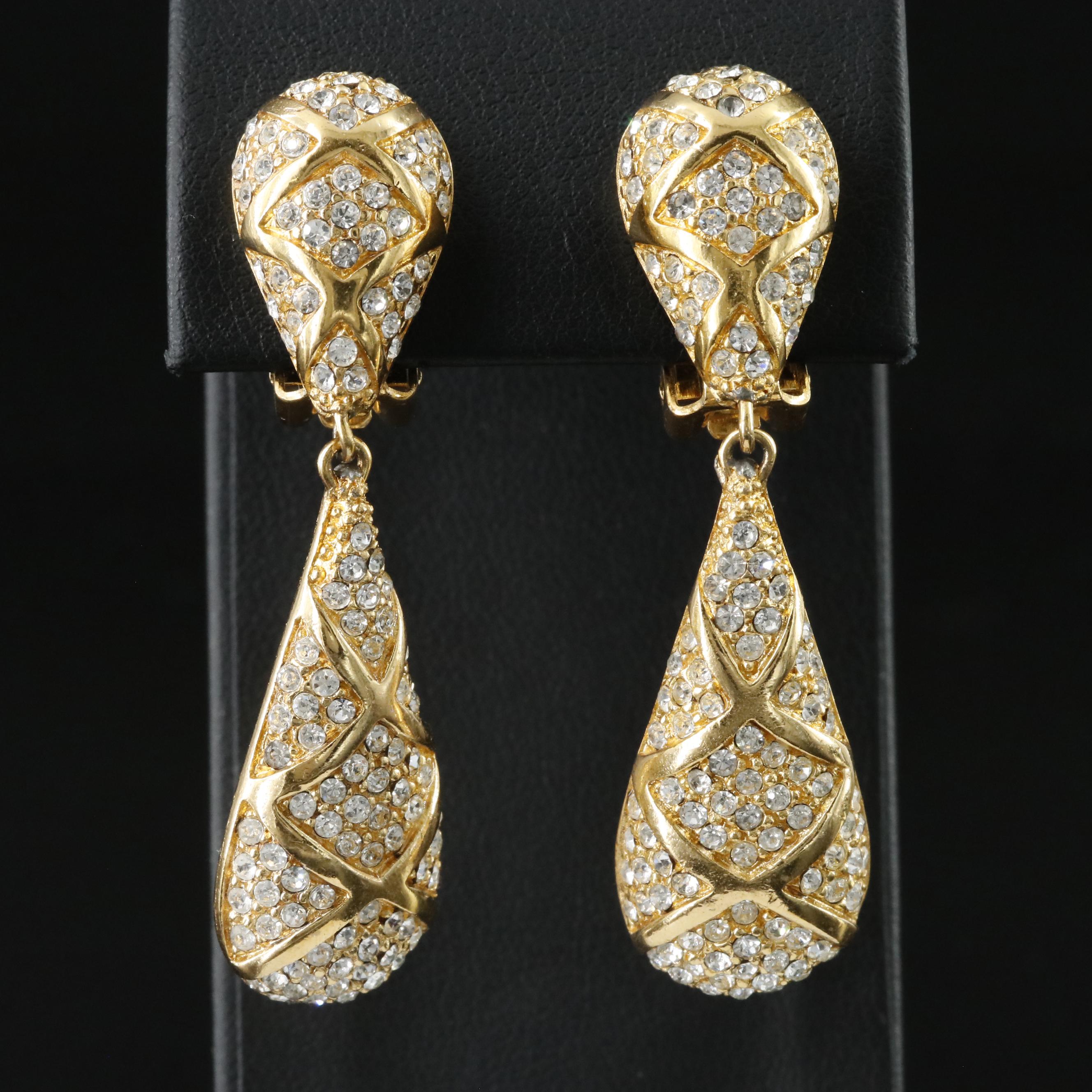 Christian Dior Crystal Earrings and Station Bracelet