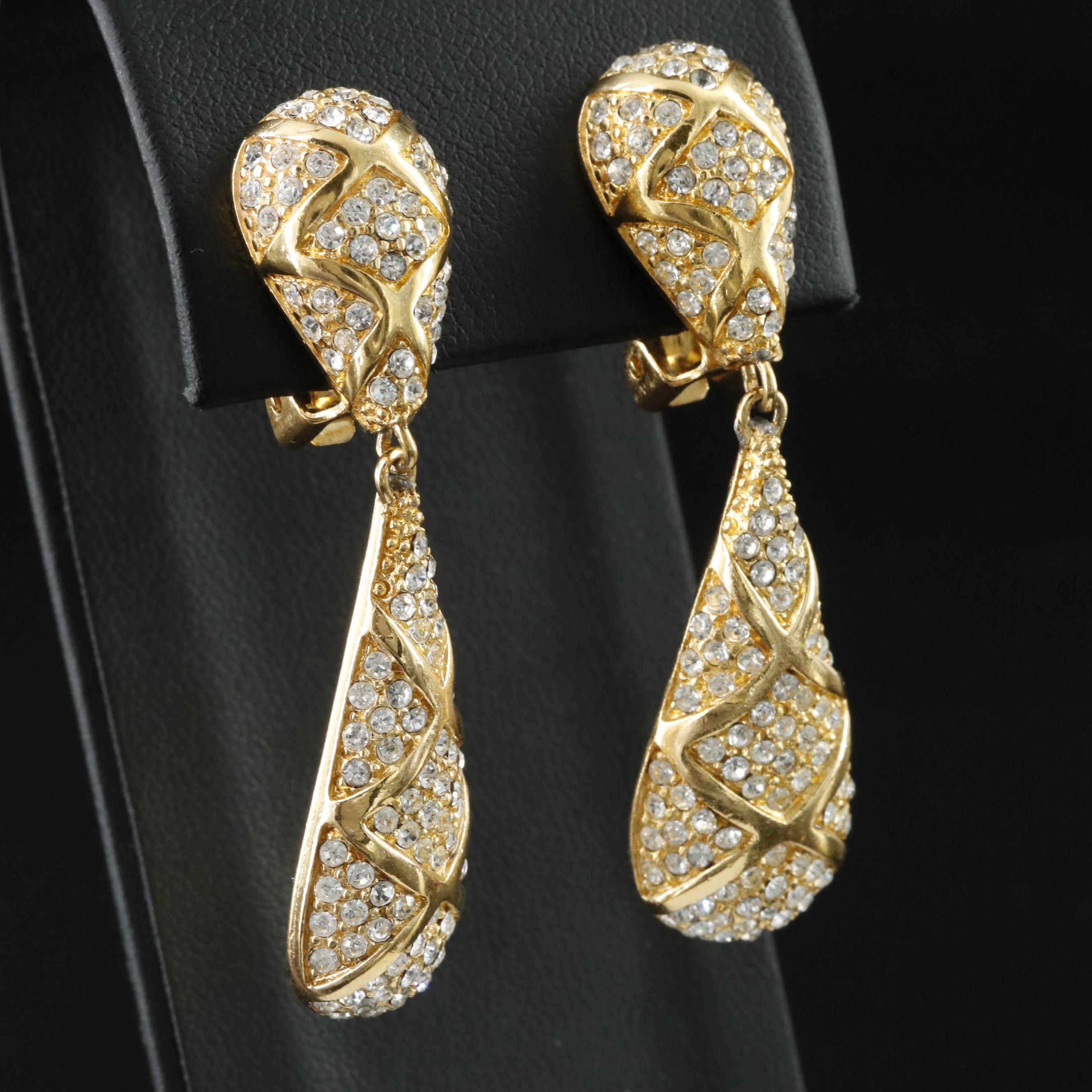 Christian Dior Crystal Earrings and Station Bracelet