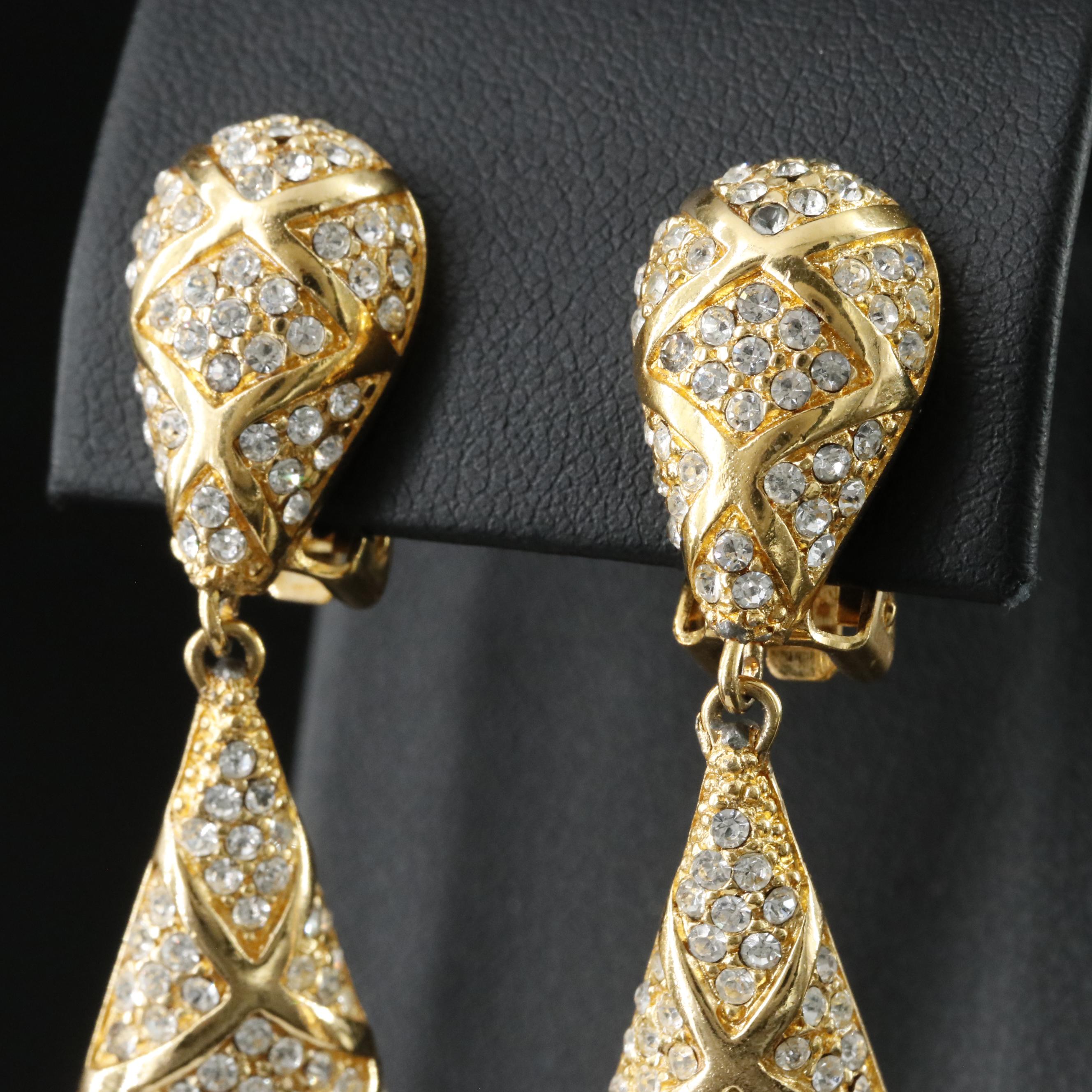 Christian Dior Crystal Earrings and Station Bracelet