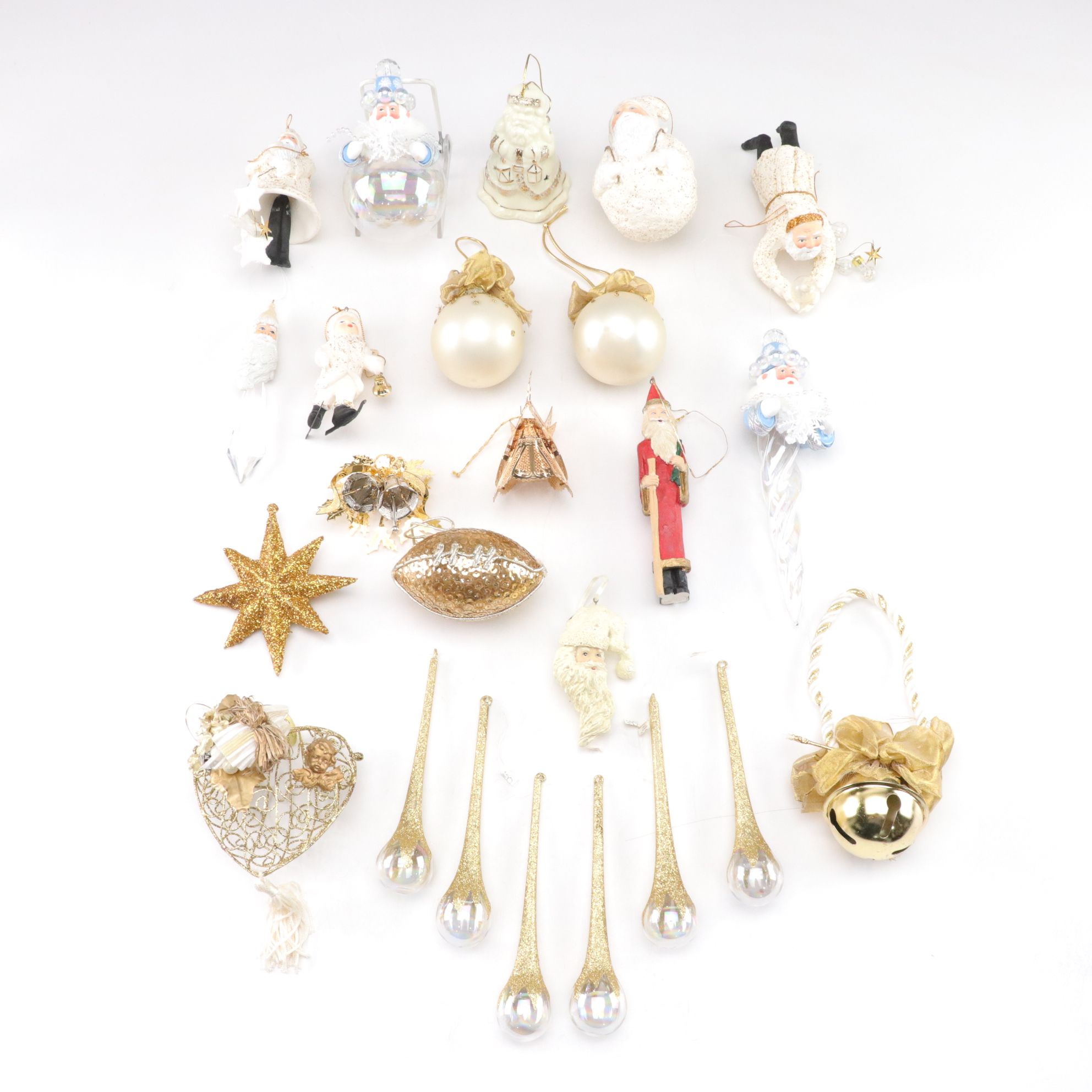 Assorted Icicle, Figurine & Orb Santa Christmas Ornaments