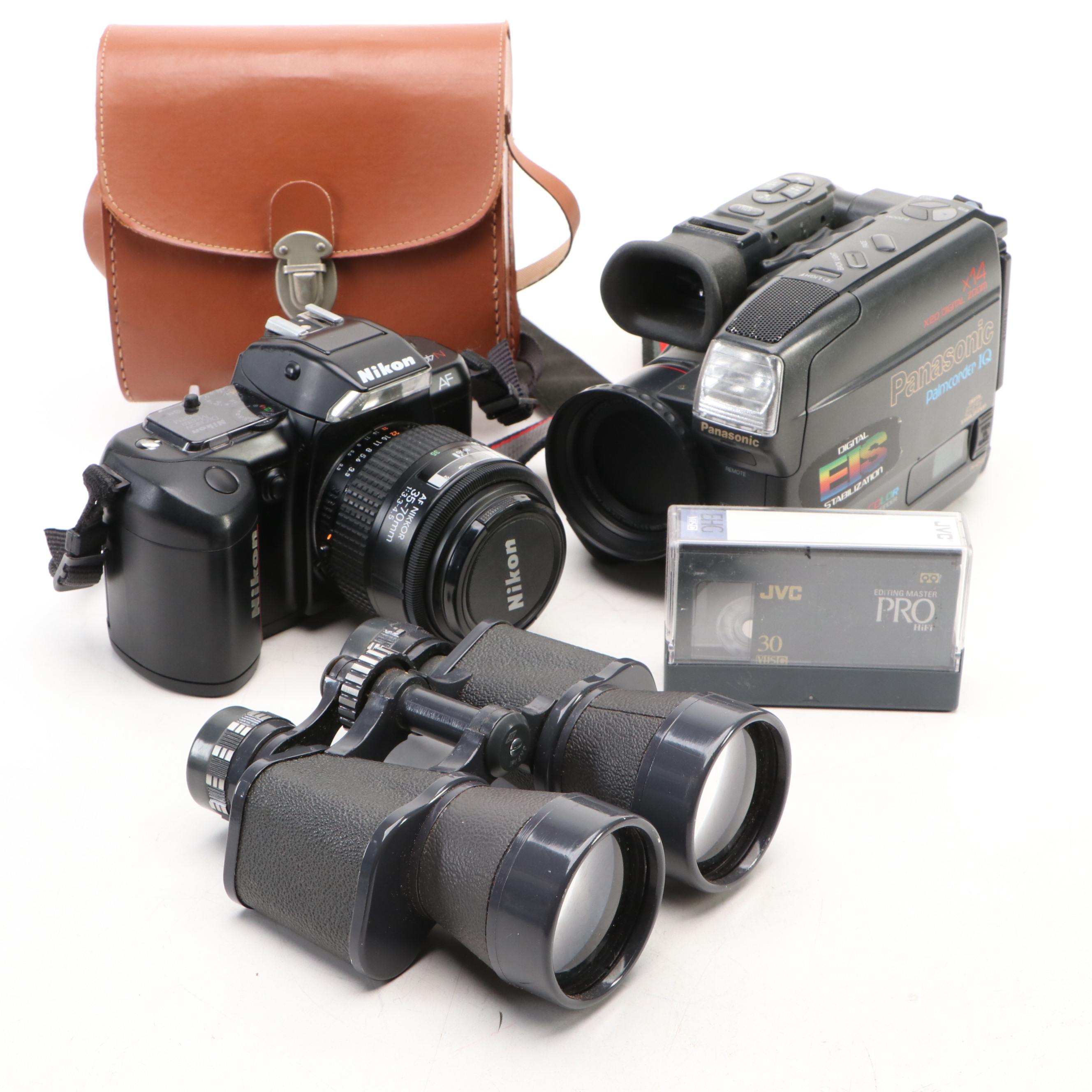 Panasonic Palmcorder IQ and Nikon AF Nikkor with Binoculars