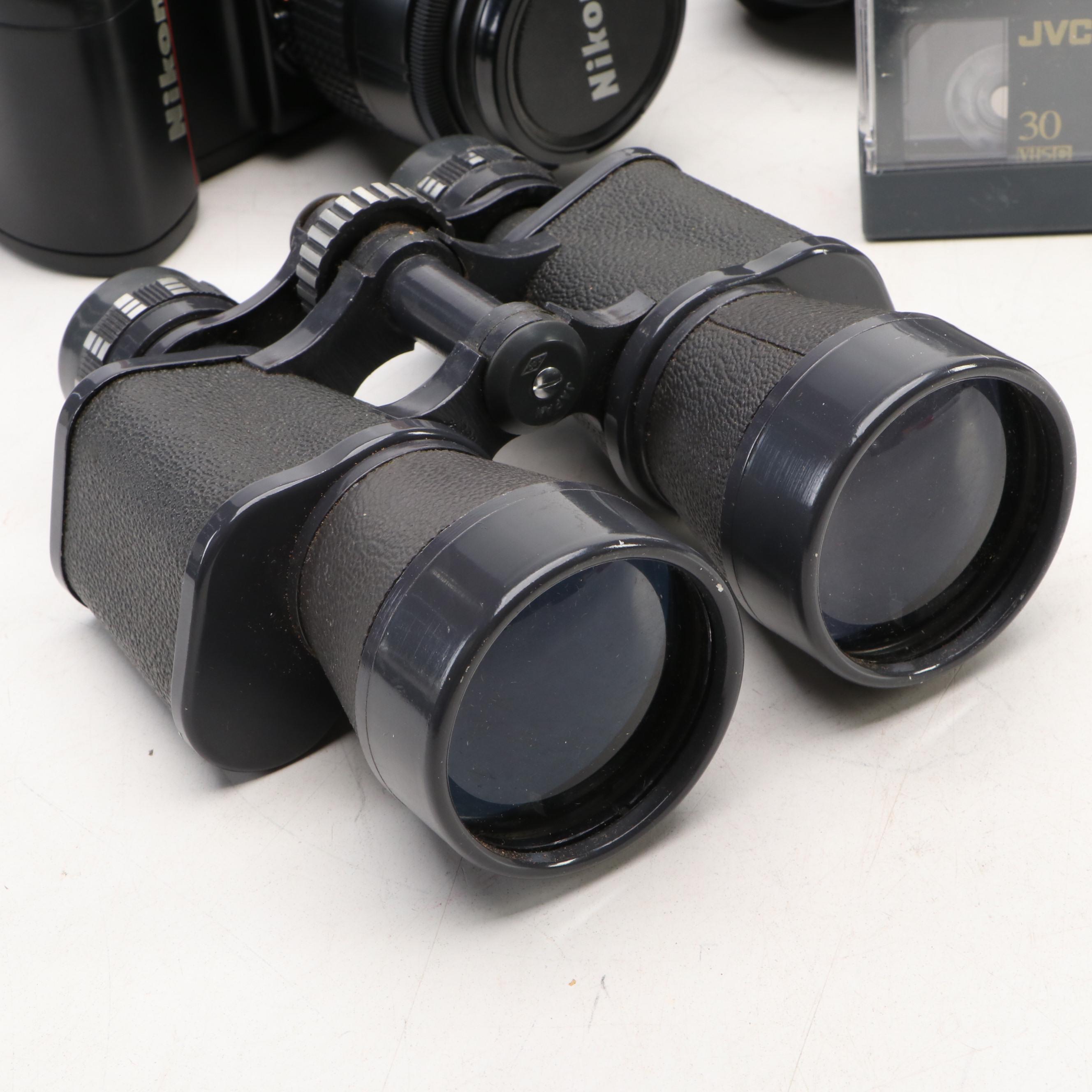 Panasonic Palmcorder IQ and Nikon AF Nikkor with Binoculars