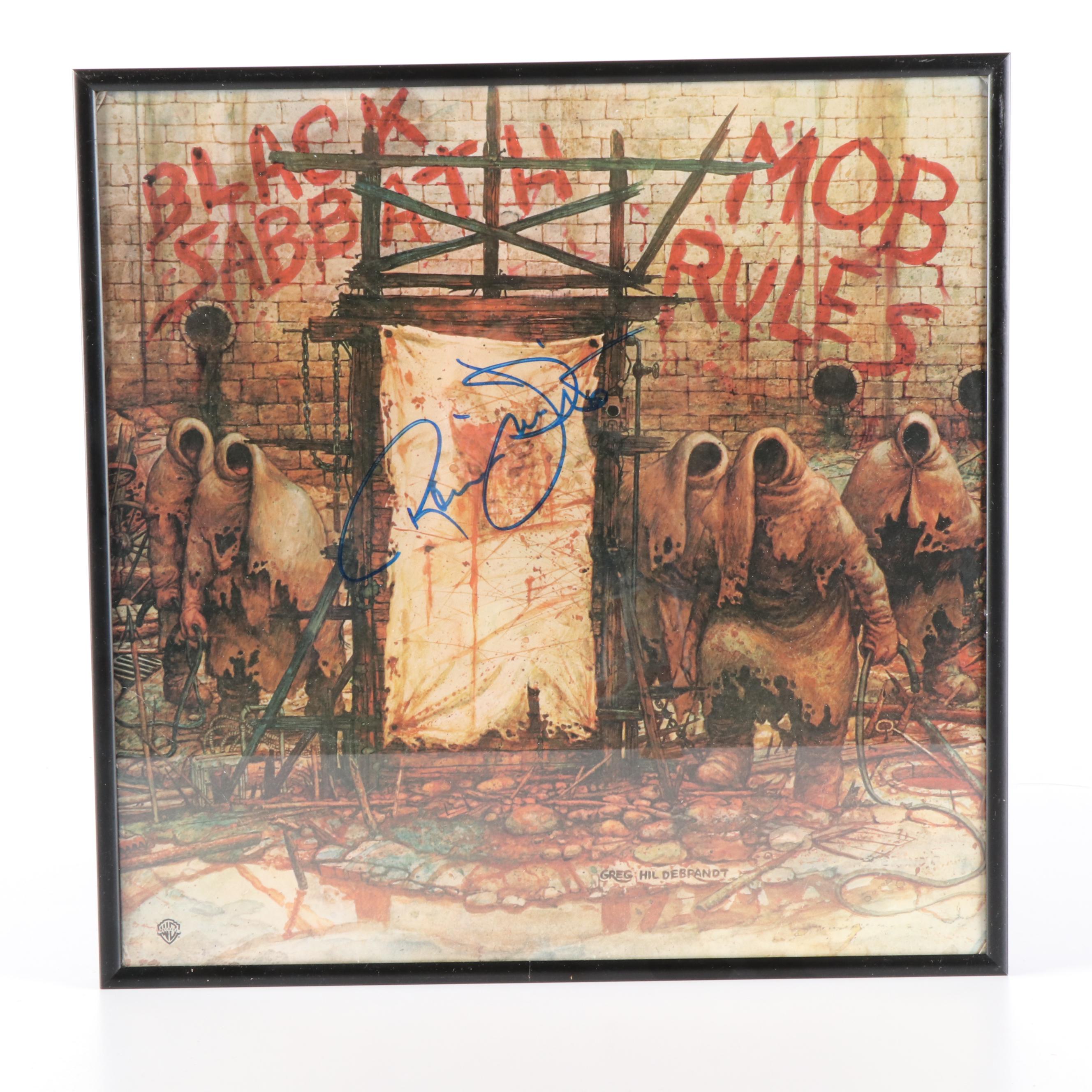 Ronnie James Dio Signed Black Sabbath Mob Rules Album Cover