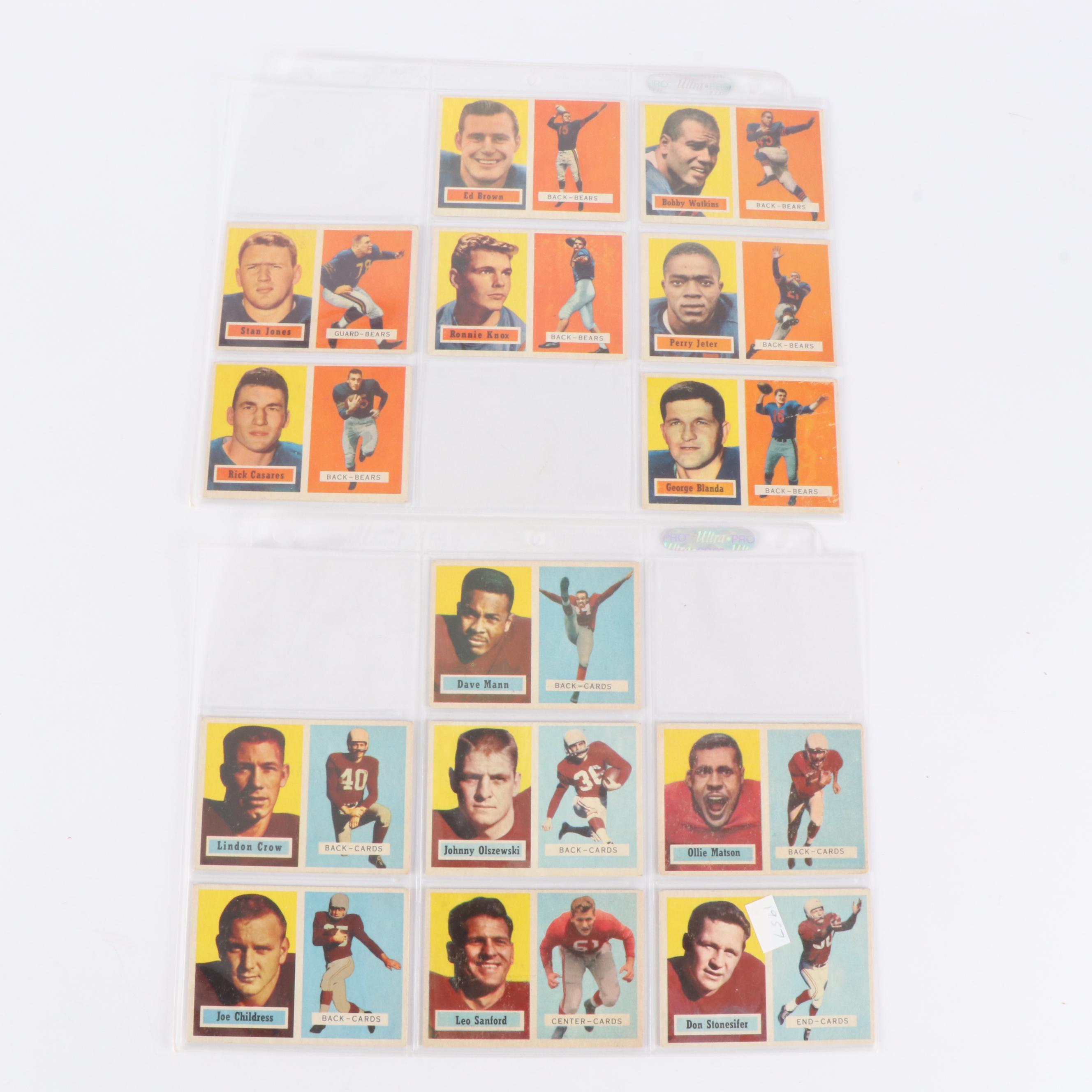 Topps and Fleer Football Cards Featuring George Blanda with More, 1950s-1960s