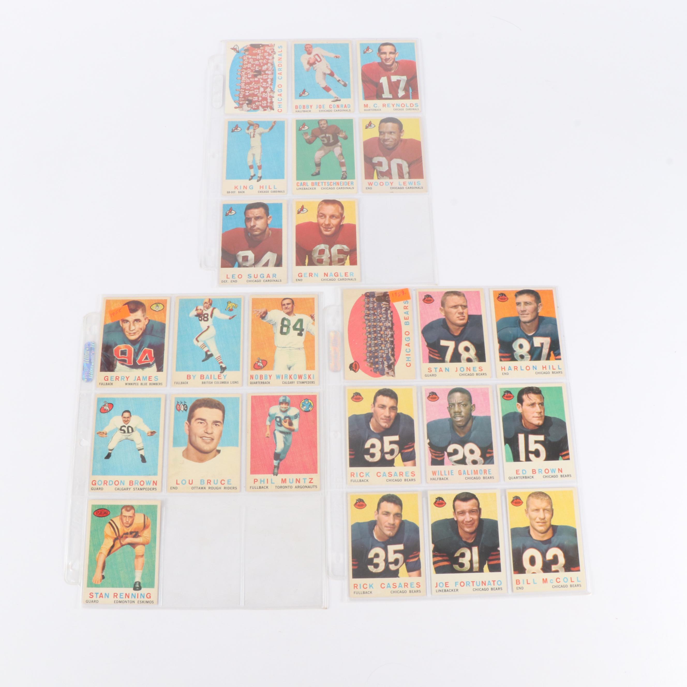 Topps and Fleer Football Cards Featuring George Blanda with More, 1950s-1960s