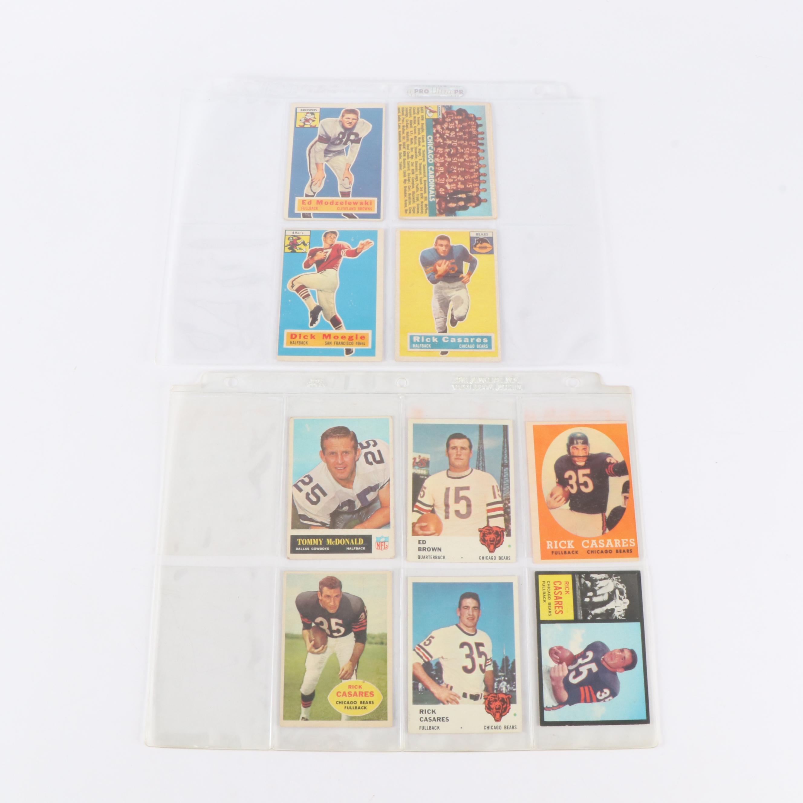 Topps and Fleer Football Cards Featuring George Blanda with More, 1950s-1960s
