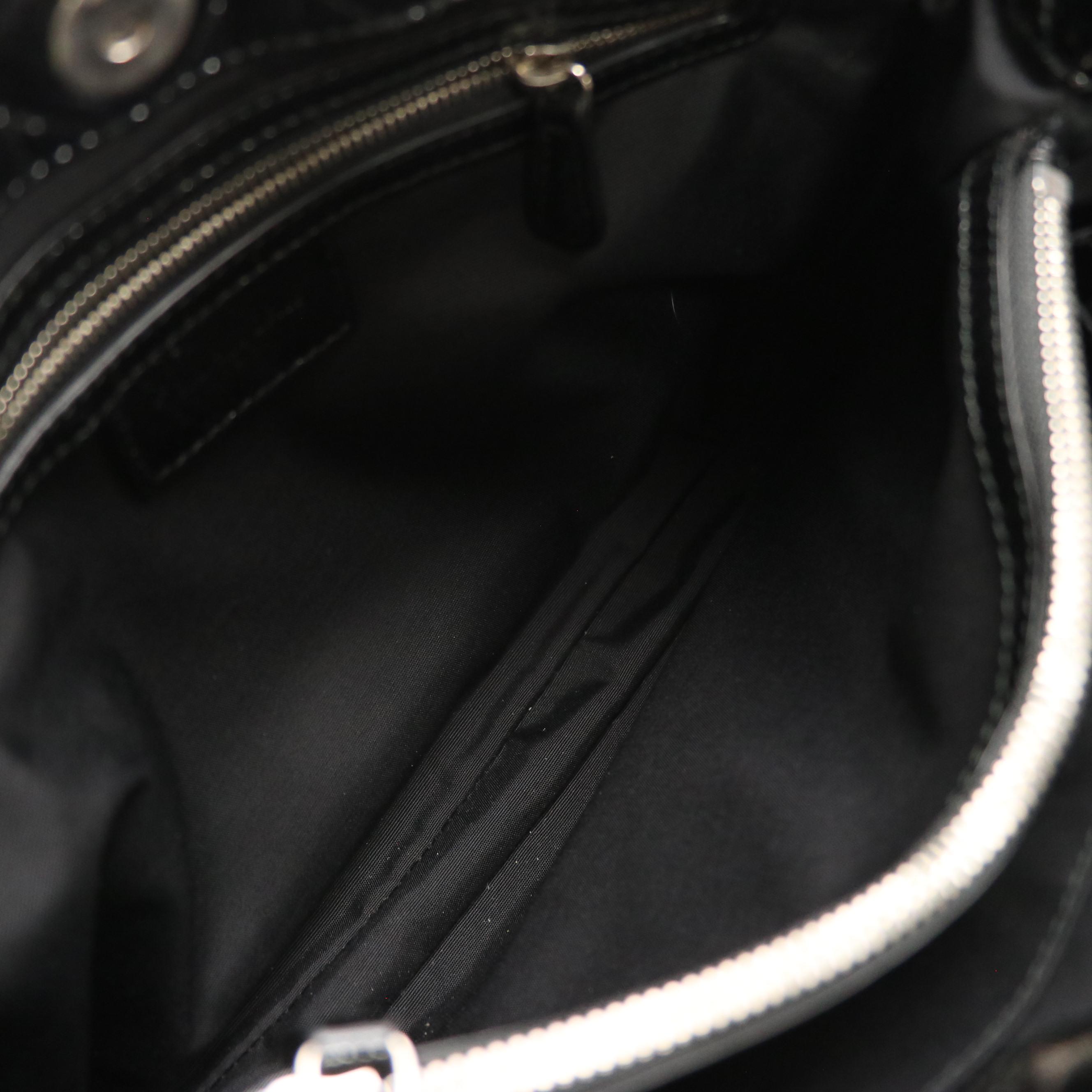 Christian Dior Black Cannage Patent Leather Lady Dior Shopping Tote