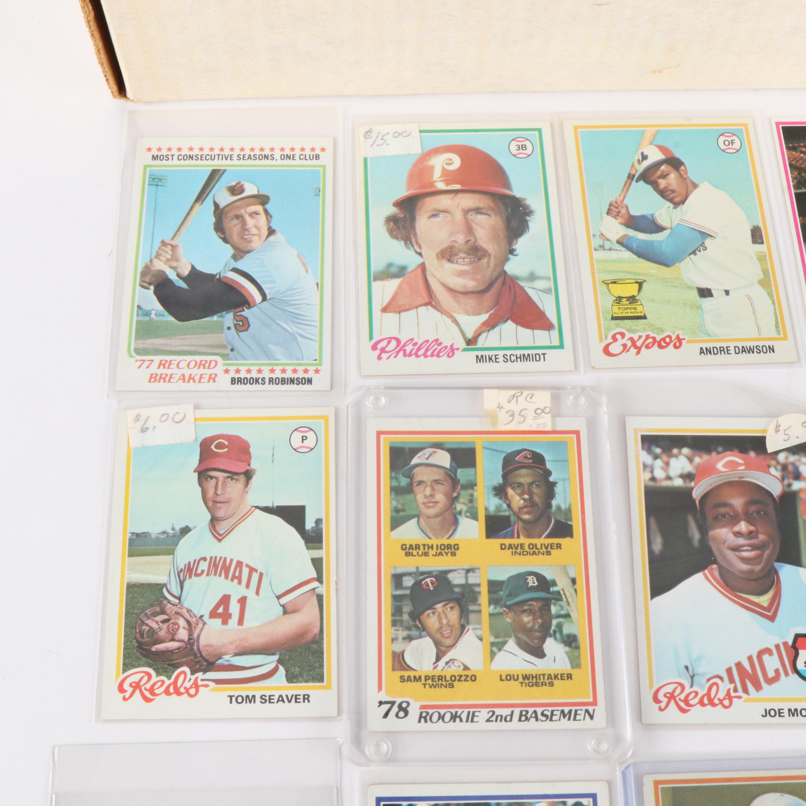 1978 Topps Baseball Cards Featuring Nolan Ryan, Reggie Jackson, and More
