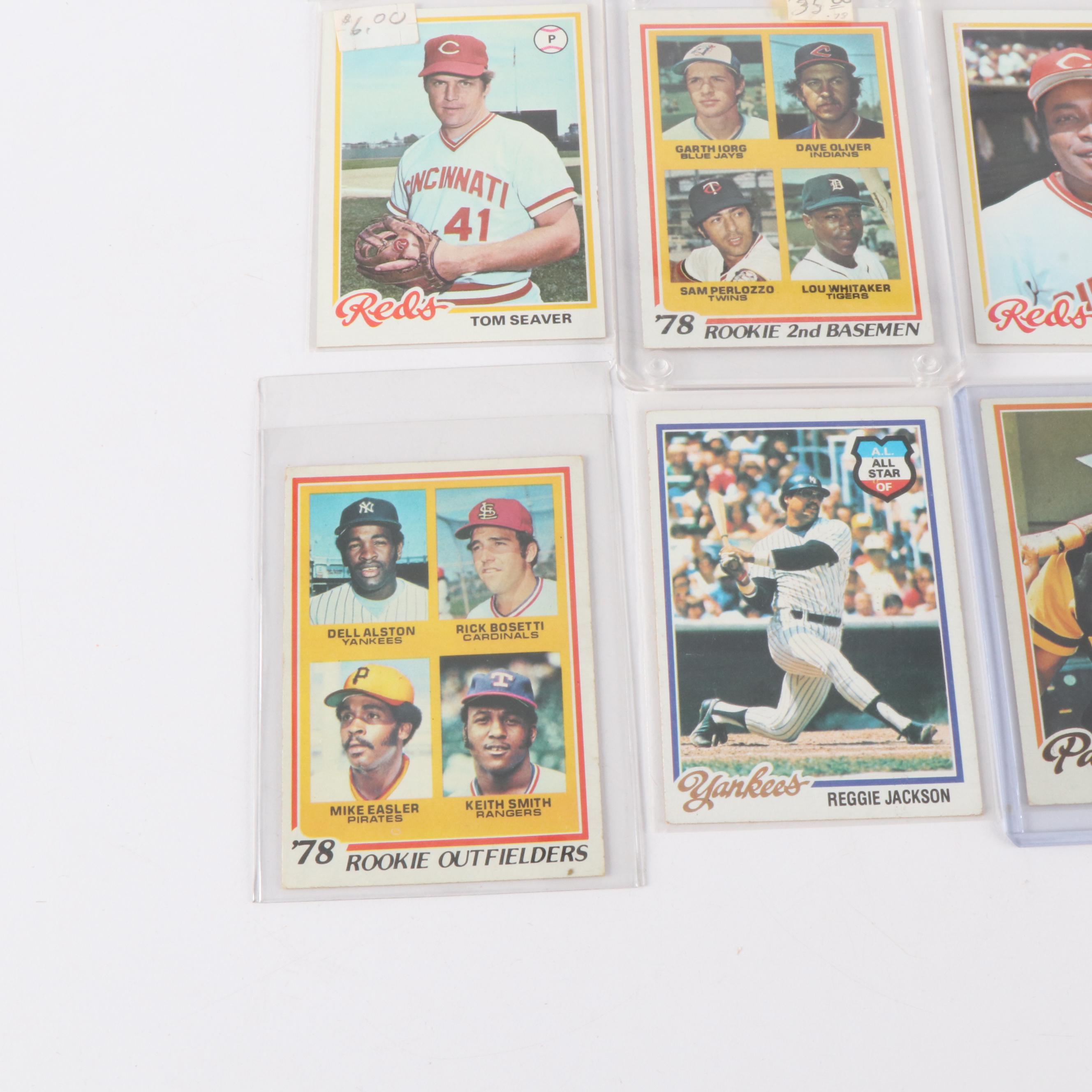 1978 Topps Baseball Cards Featuring Nolan Ryan, Reggie Jackson, and More